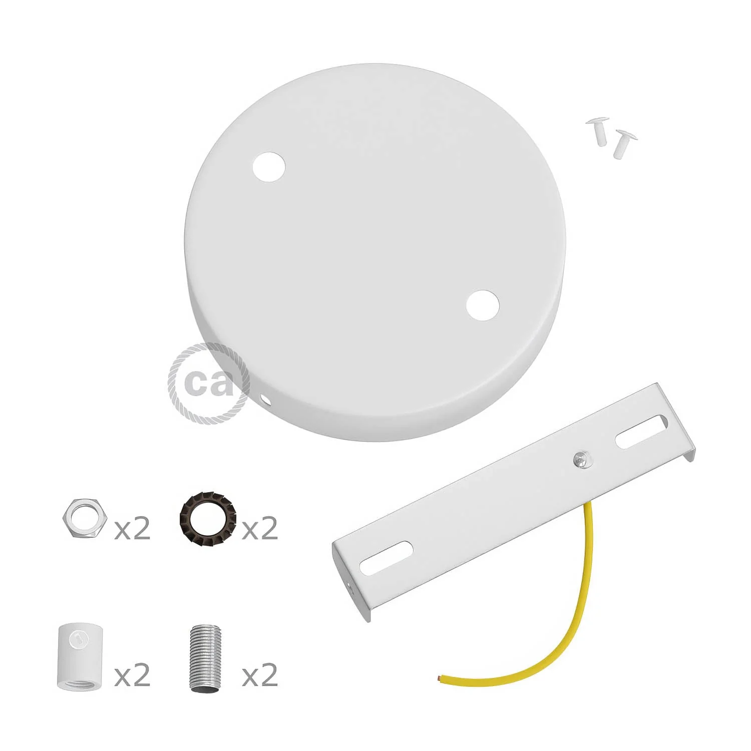Kit pavillon cylindrique en métal à 2 trous - Blanc mat - Image 8
