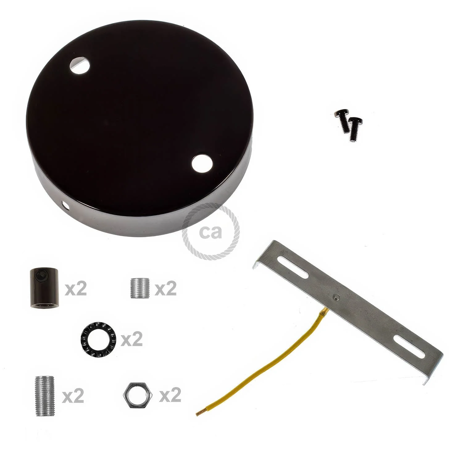 Kit pavillon cylindrique en métal à 2 trous - Noir perle - Image 8