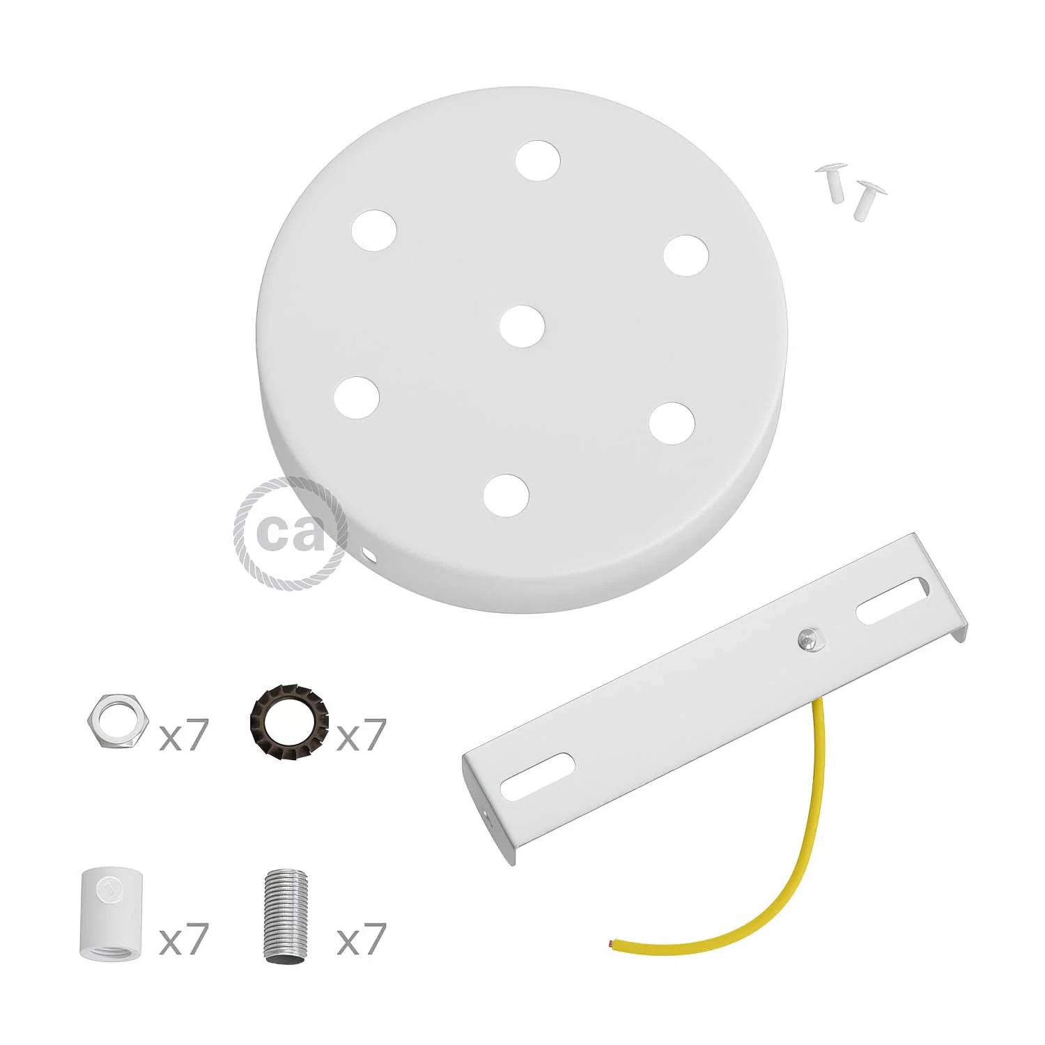 Kit pavillon cylindrique en métal à 7 trous - Blanc mat - Image 8