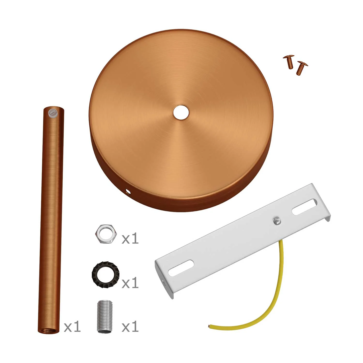 Kit pavillon cylindrique en métal avec serre-câble de 15 cm - Cuivre satiné - Image 3