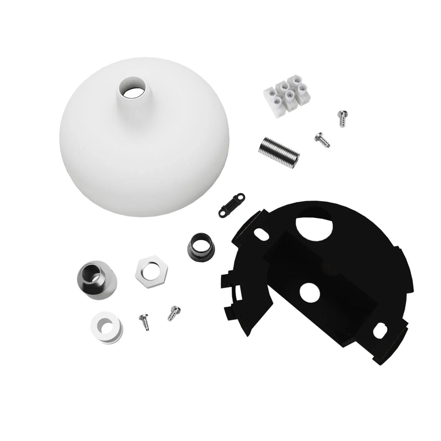 Kit pavillon en silicone avec trou central et prédisposition pour trou latéral - Blanc - Image 2