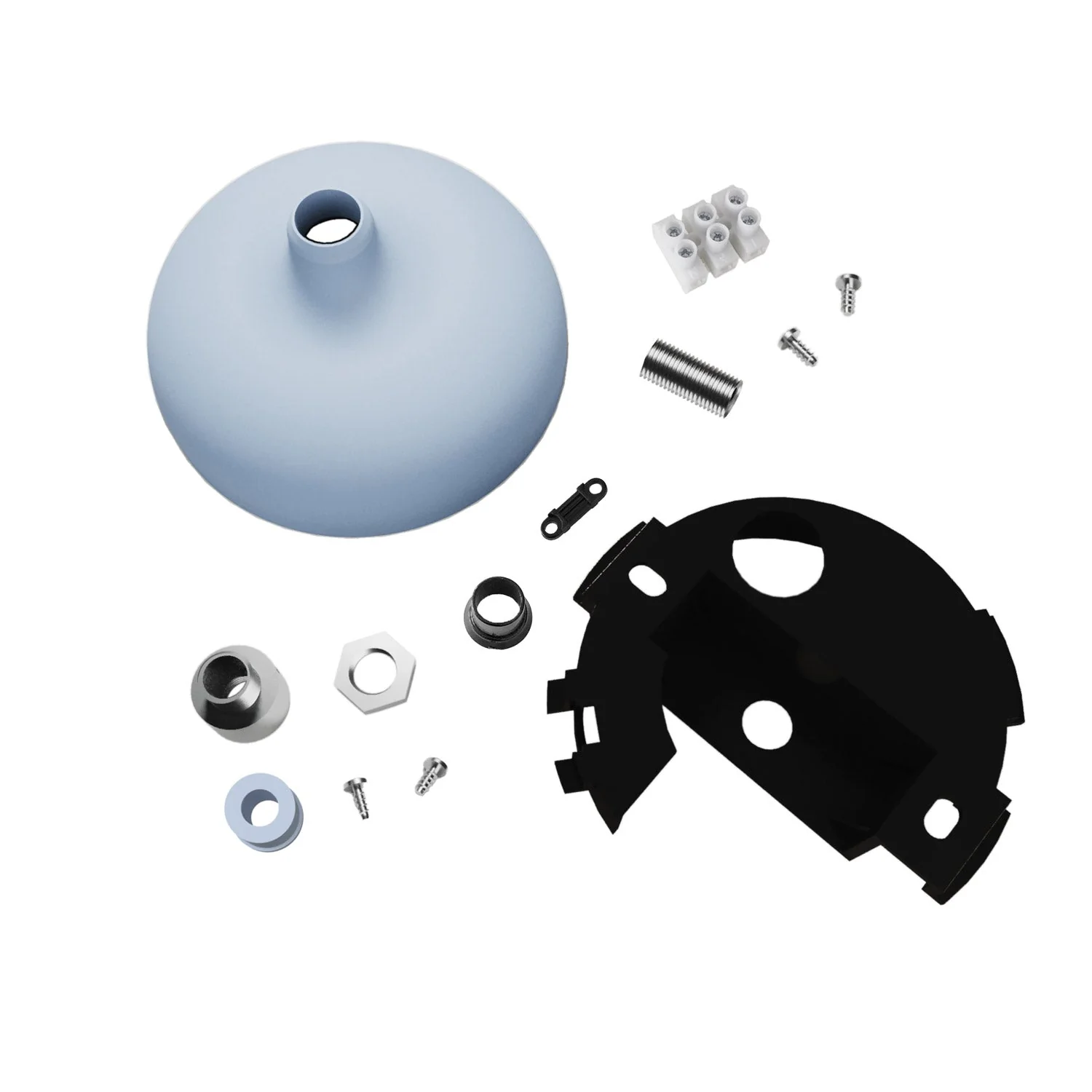Kit pavillon en silicone avec trou central et prédisposition pour trou latéral - Bleu bleu-gris - Image 2