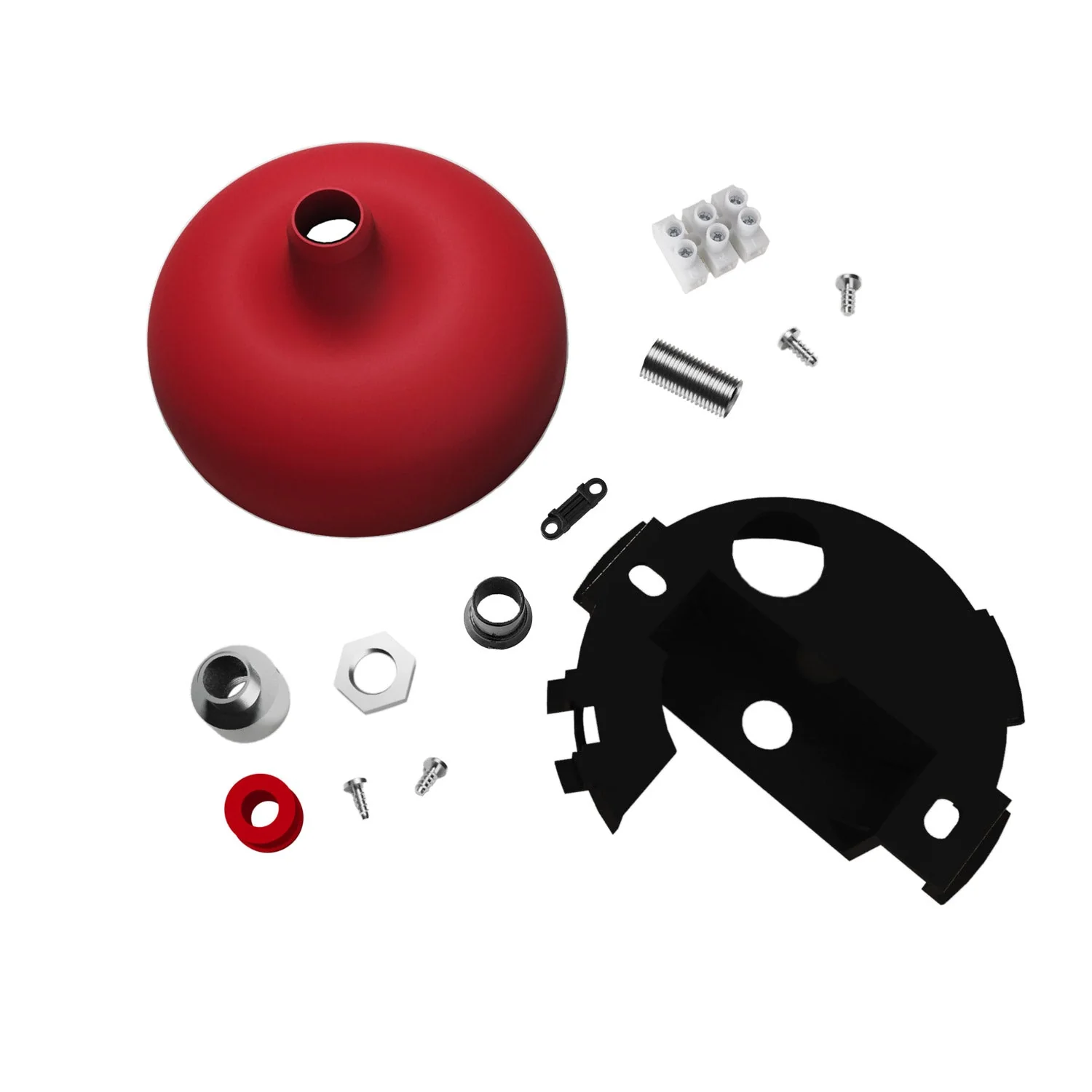Kit pavillon en silicone avec trou central et prédisposition pour trou latéral - Rouge - Image 2