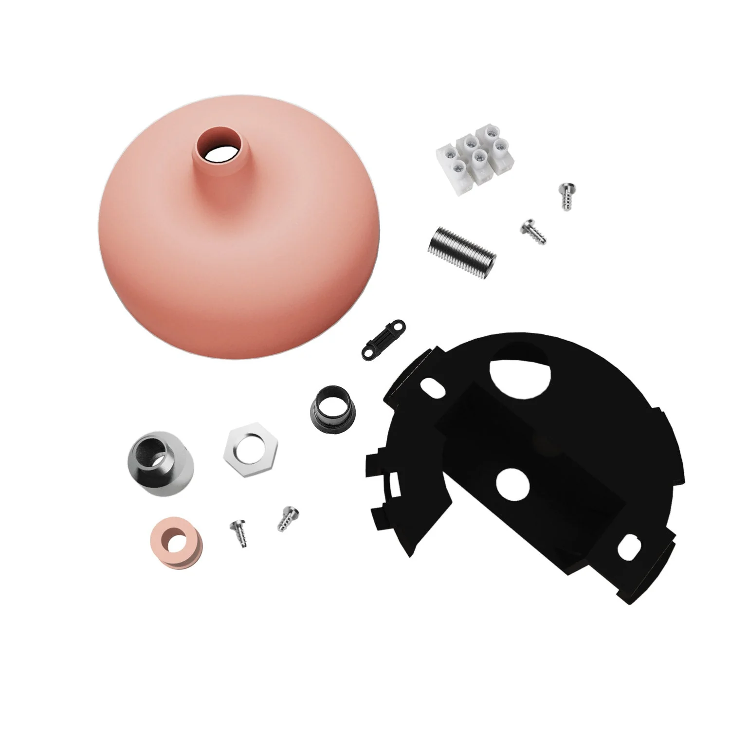 Kit pavillon en silicone avec trou central et prédisposition pour trou latéral - Saumon - Image 2