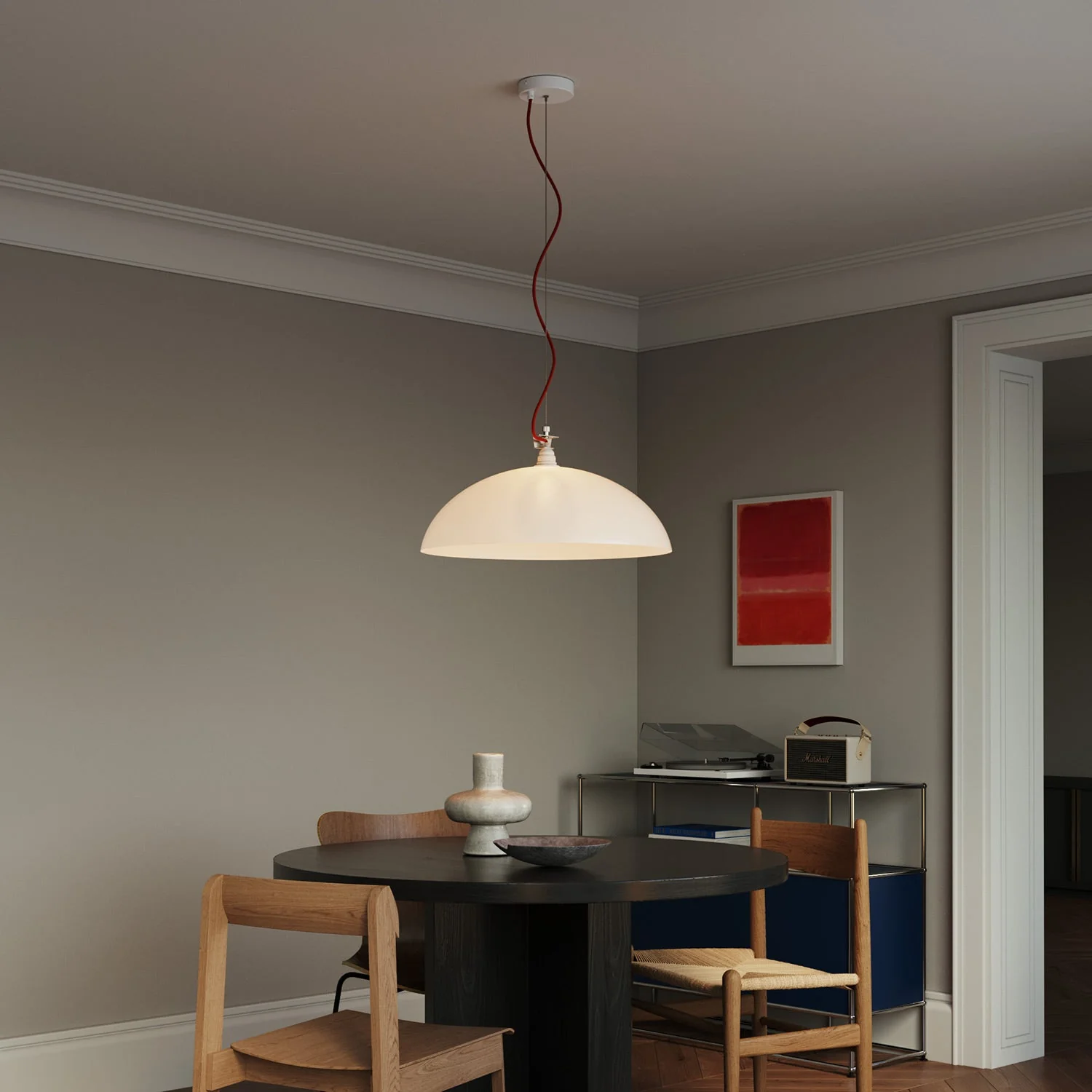 Kit Pavillon Ø 120 mm avec suspension en acier et équilibreur millimétrique - Blanc Mat - Image 3