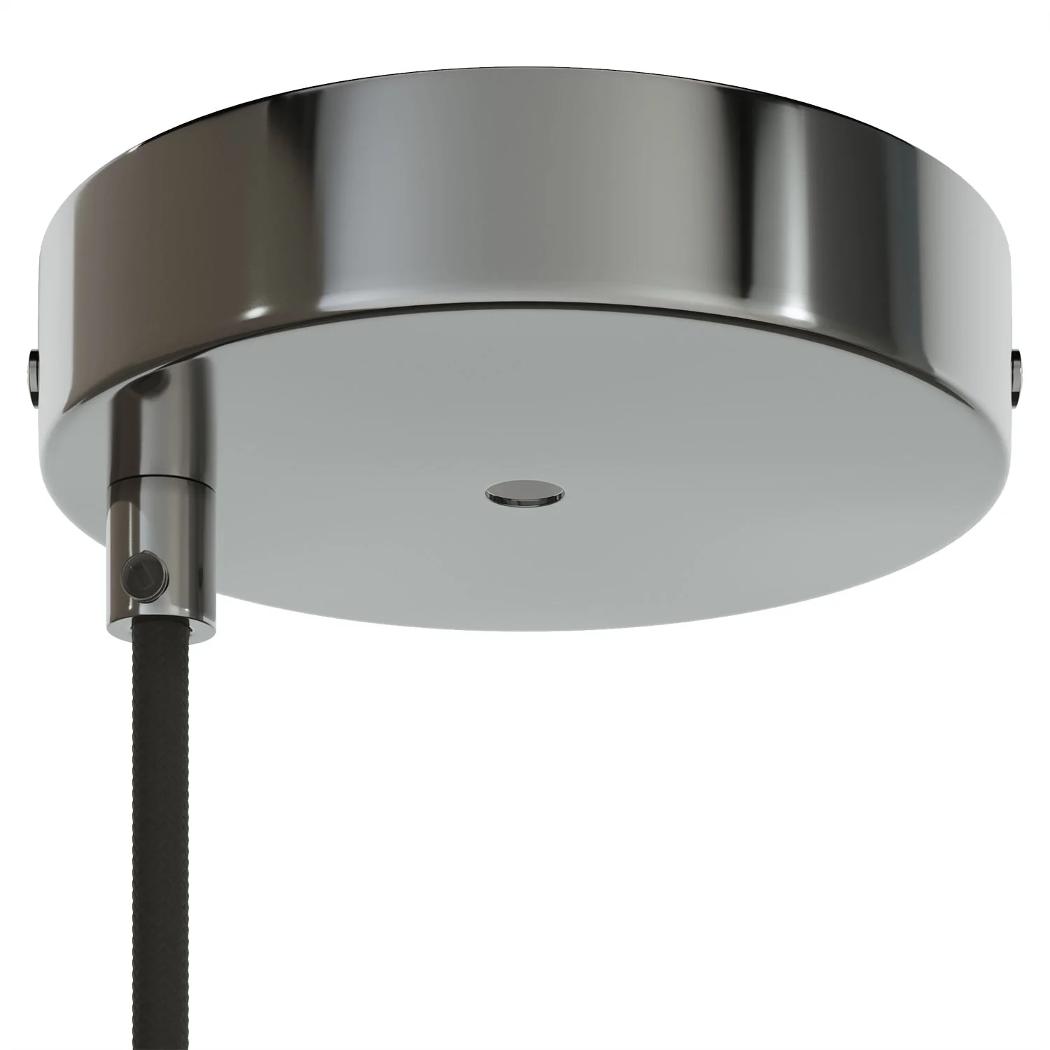 Kit pavillon cylindrique en métal Ø 120 mm à 2 trous centraux et décentrés - Chrome