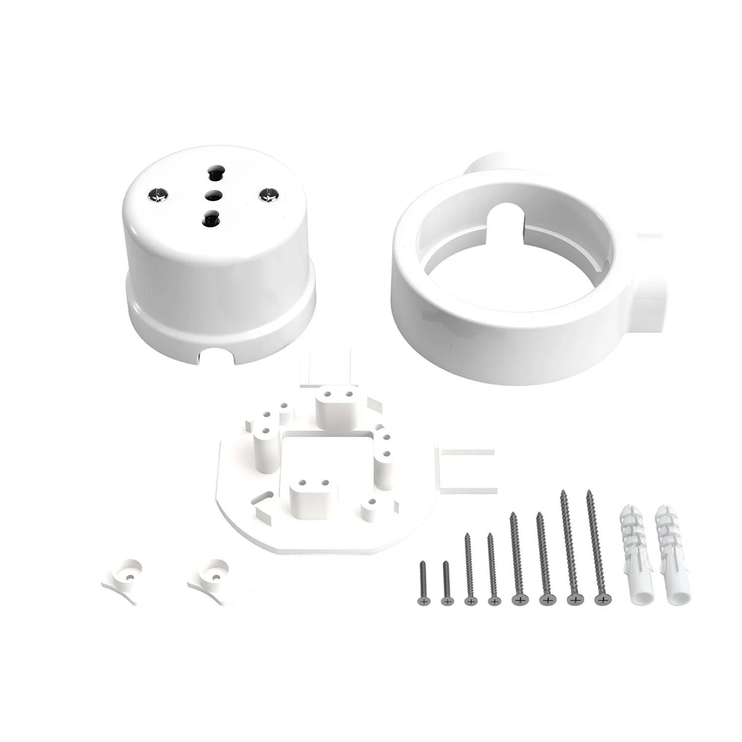 Kit prise bipasso italienne 10/16A murale et base pour Creative-Tubes en porcelaine - Blanc - Image 10
