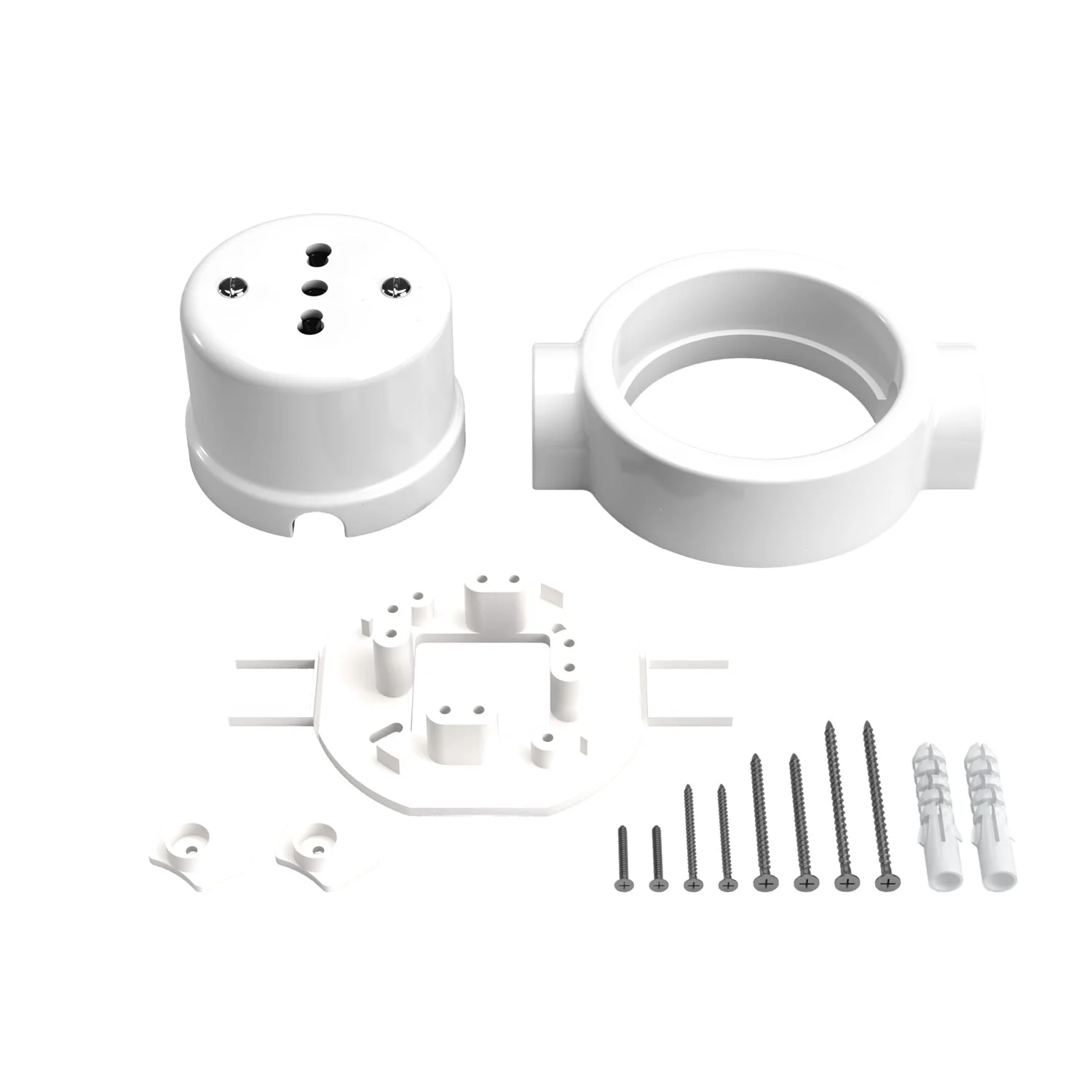 Kit prise bipasso italienne 10/16A murale et base pour Creative-Tubes en porcelaine - Blanc - Image 17