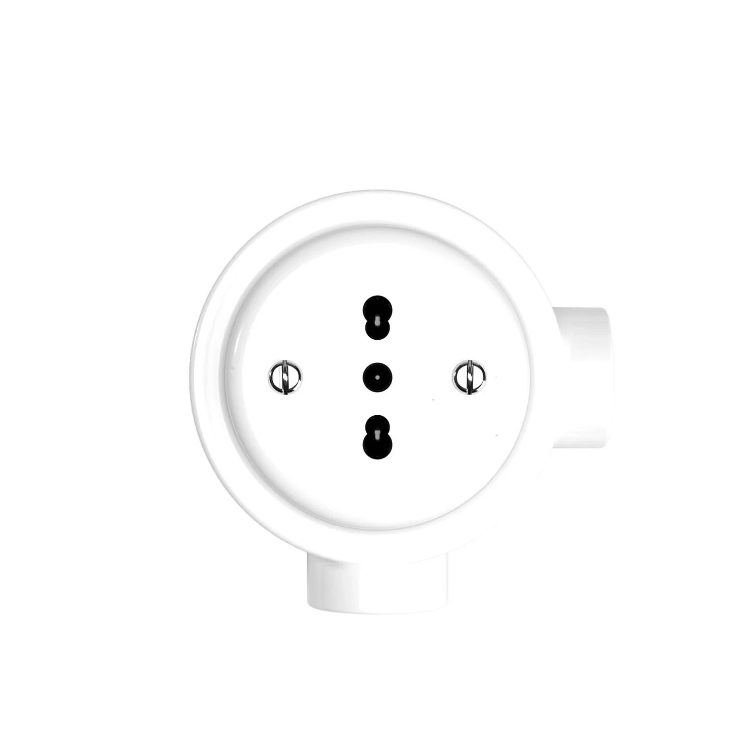 Kit prise bipasso italienne 10/16A murale et base pour Creative-Tubes en porcelaine - Blanc - Image 9