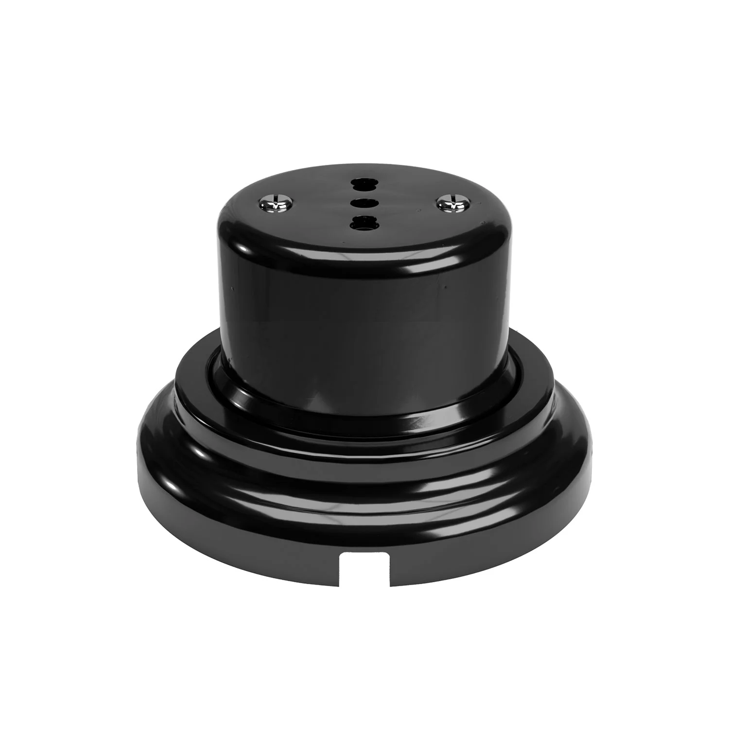 Kit prise bipolaire italienne 10/16A murale et base en porcelaine - Noir