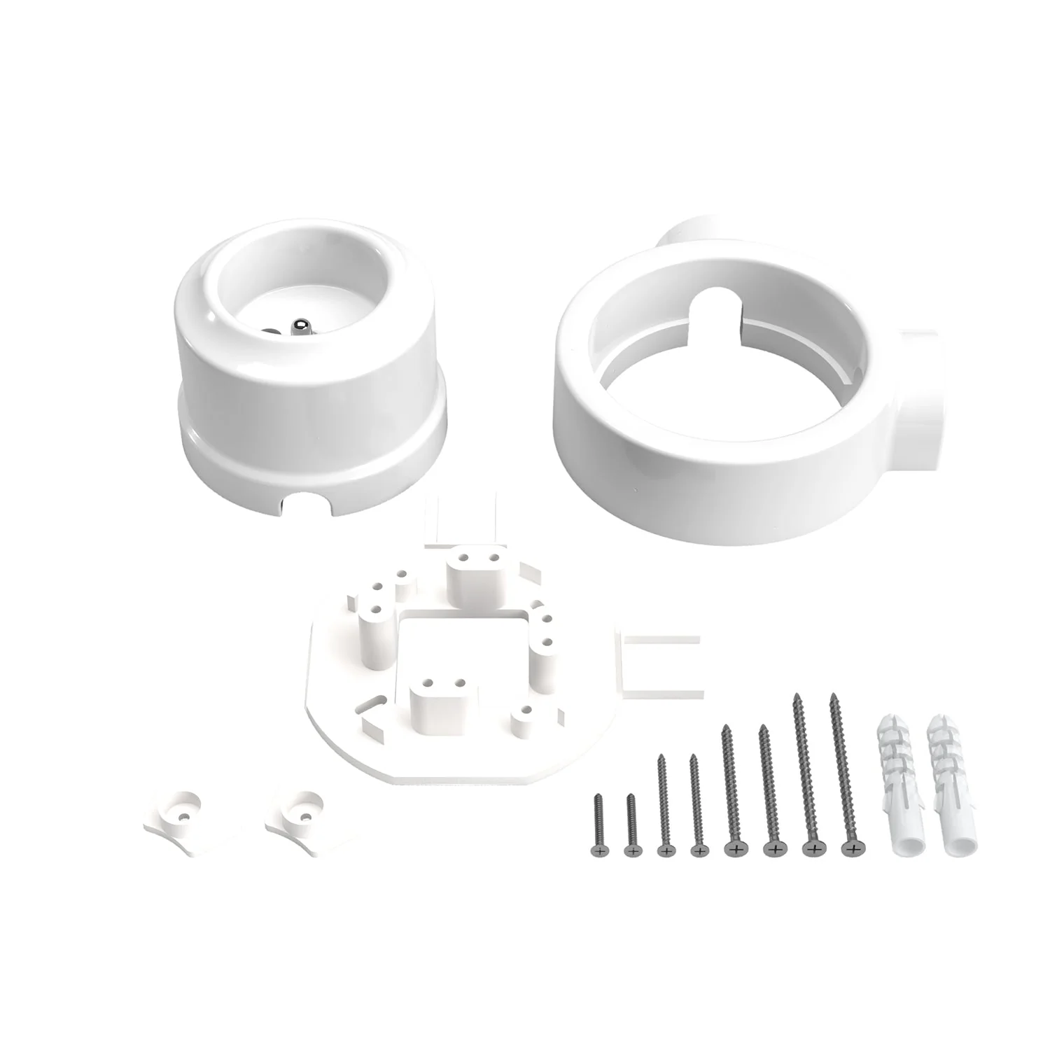 Kit prise murale de type français et base pour Creative-Tubes en porcelaine - Blanc - Image 10