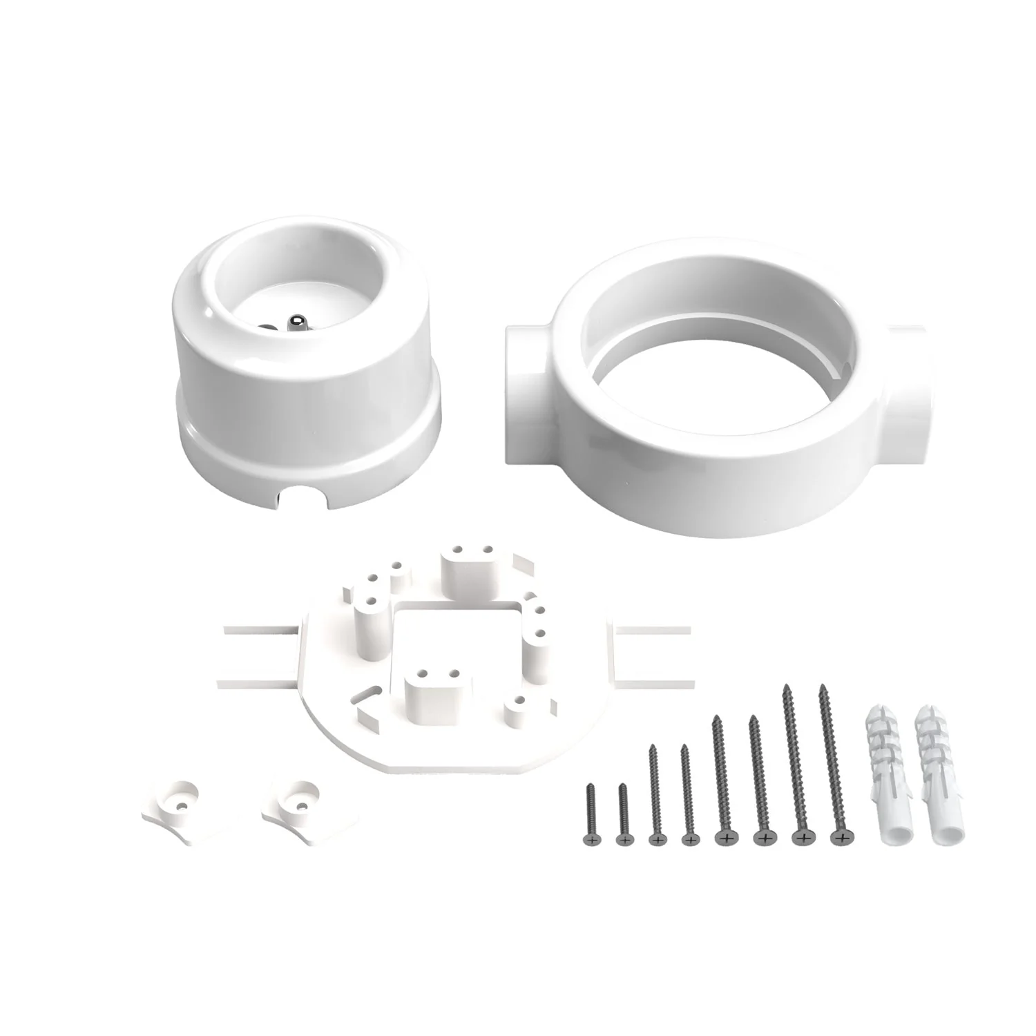 Kit prise murale de type français et base pour Creative-Tubes en porcelaine - Blanc - Image 17