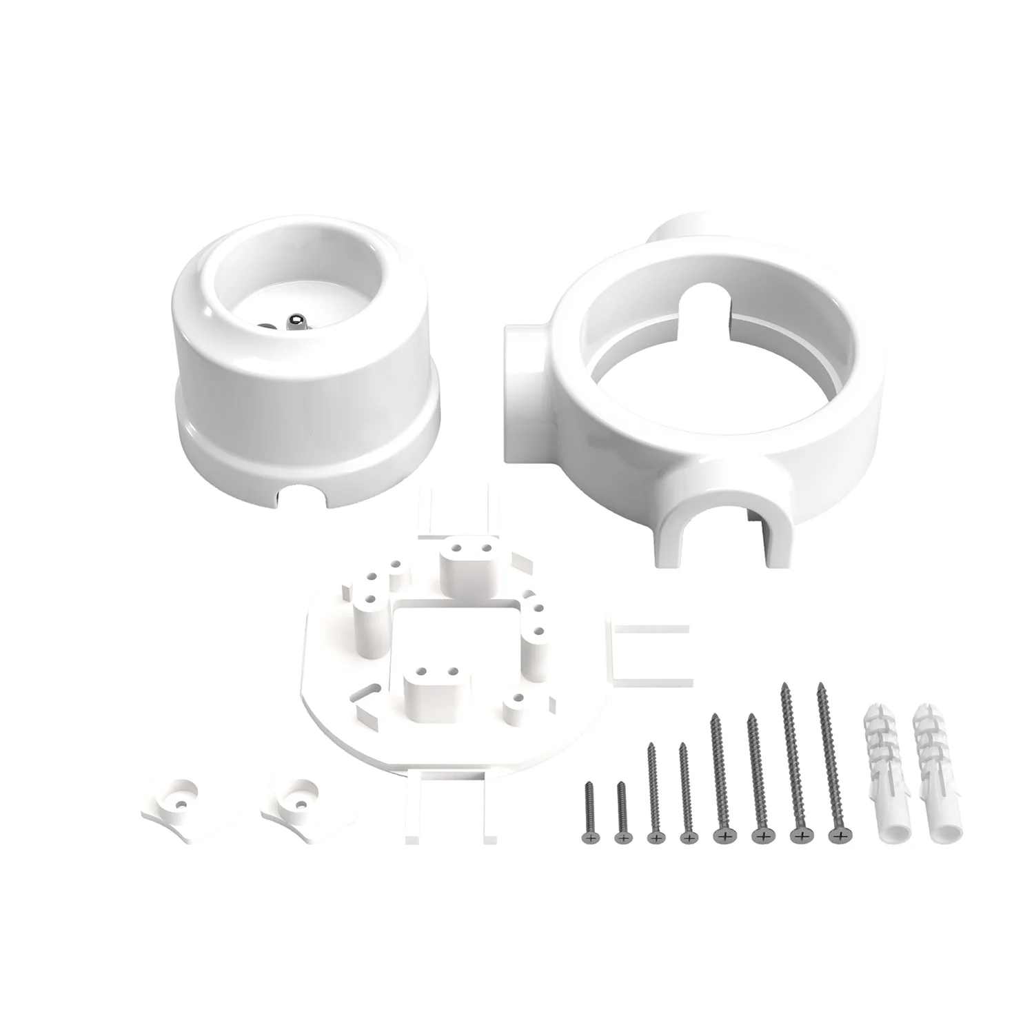 Kit prise murale de type français et base pour Creative-Tubes en porcelaine - Blanc - Image 24