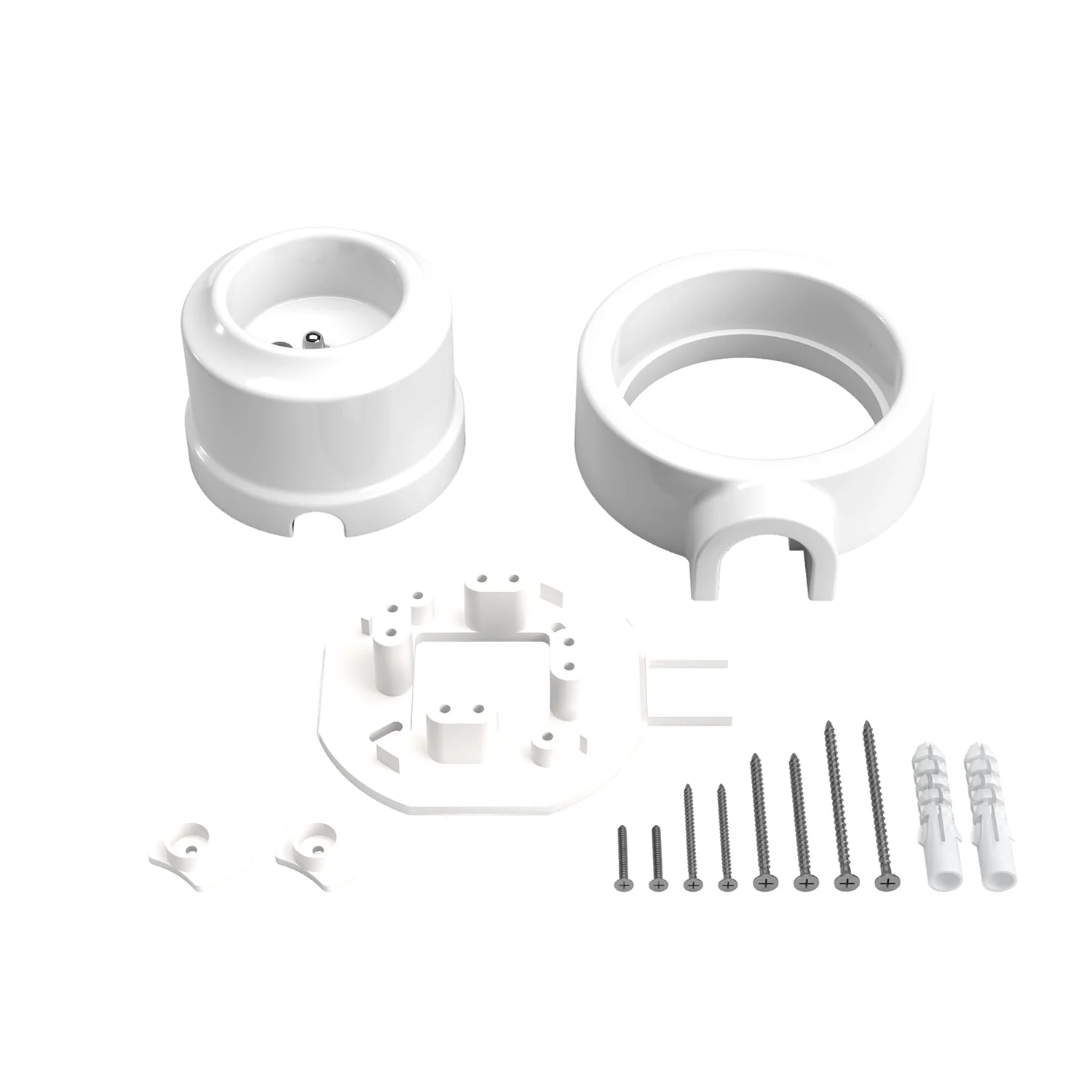 Kit prise murale de type français et base pour Creative-Tubes en porcelaine - Blanc - Image 3