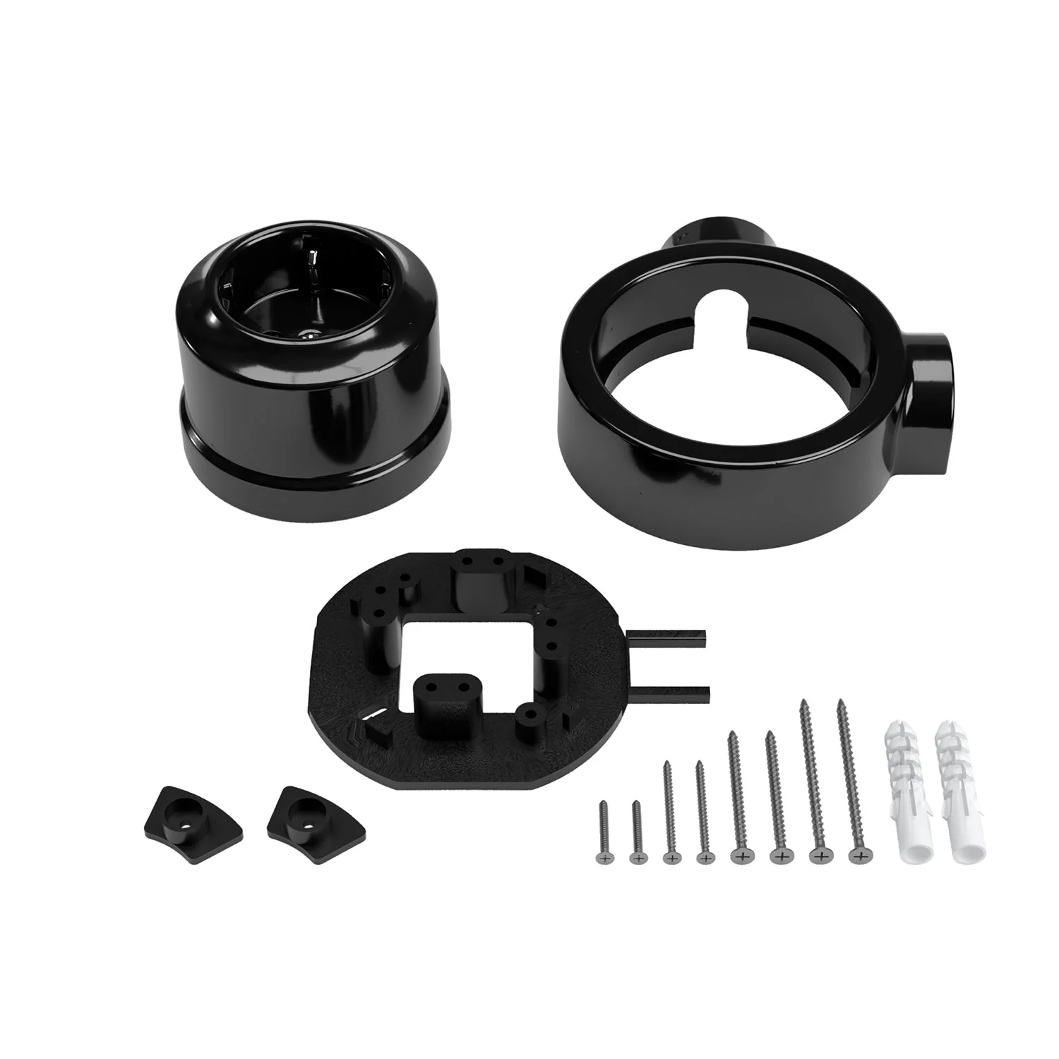 Kit prise murale de type français et base pour Creative-Tubes en porcelaine - Noir - Image 10