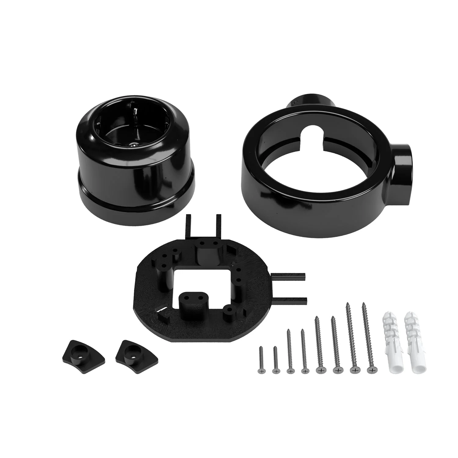 Kit prise Schuko murale et base pour Creative-Tubes en porcelaine - Noir - Image 10