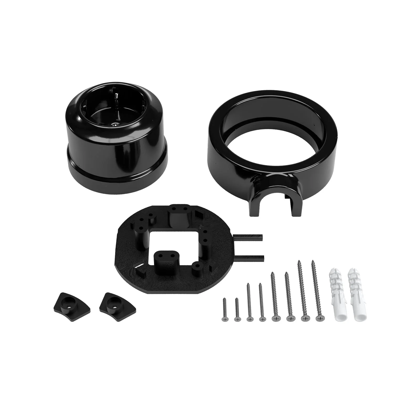 Kit prise Schuko murale et base pour Creative-Tubes en porcelaine - Noir - Image 3