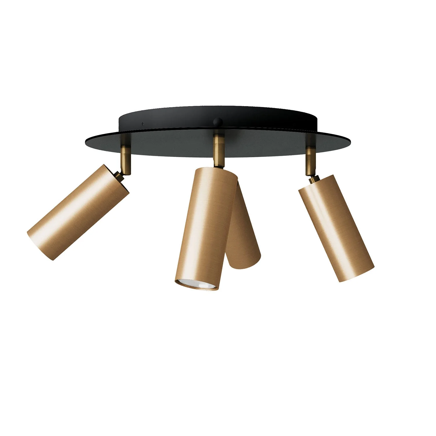 Lampe à 4 spots avec abat-jour Tub-E14 et Rose-One XXL rond - Bronze satiné