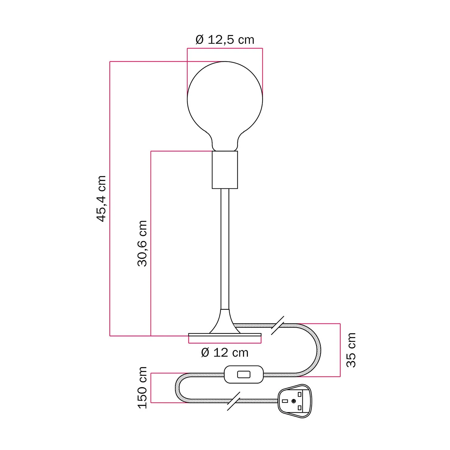 Lampe de table MAG-Y avec base métallique ronde et fiche UK - Bronze satiné - Image 4