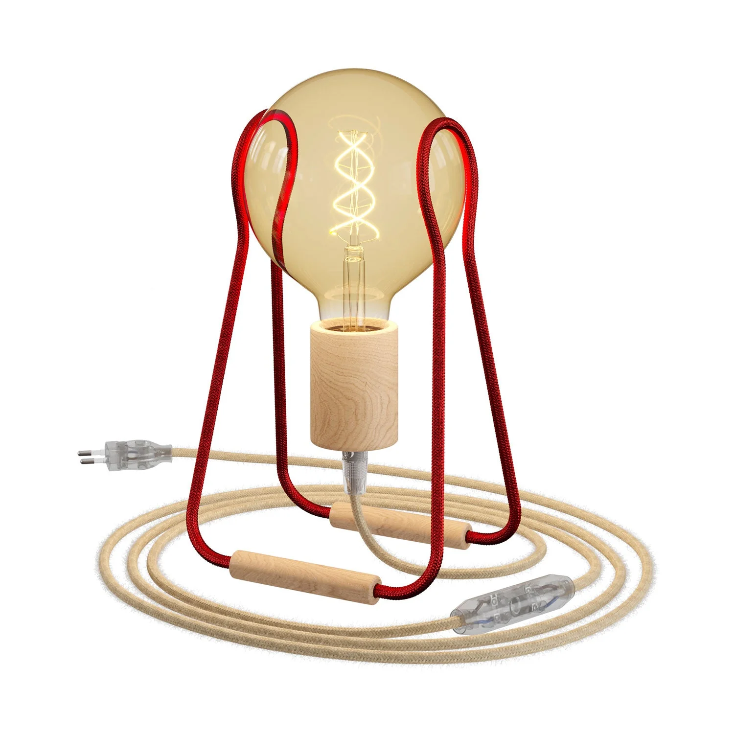Lampe de table Taché Wood - Rouge