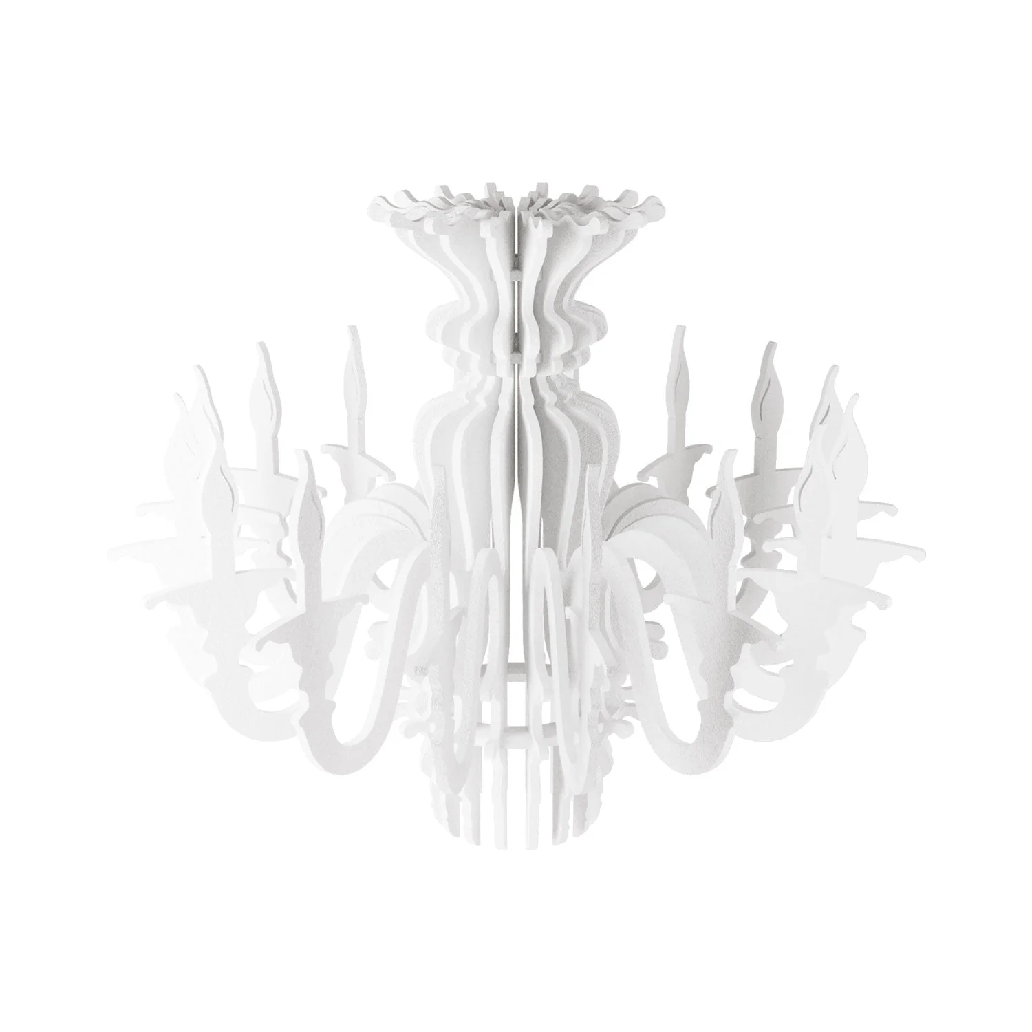 Lampe à suspension avec abat-jour classique SHHANDELIER en matériau phonique - Blanc chiné - Image 5