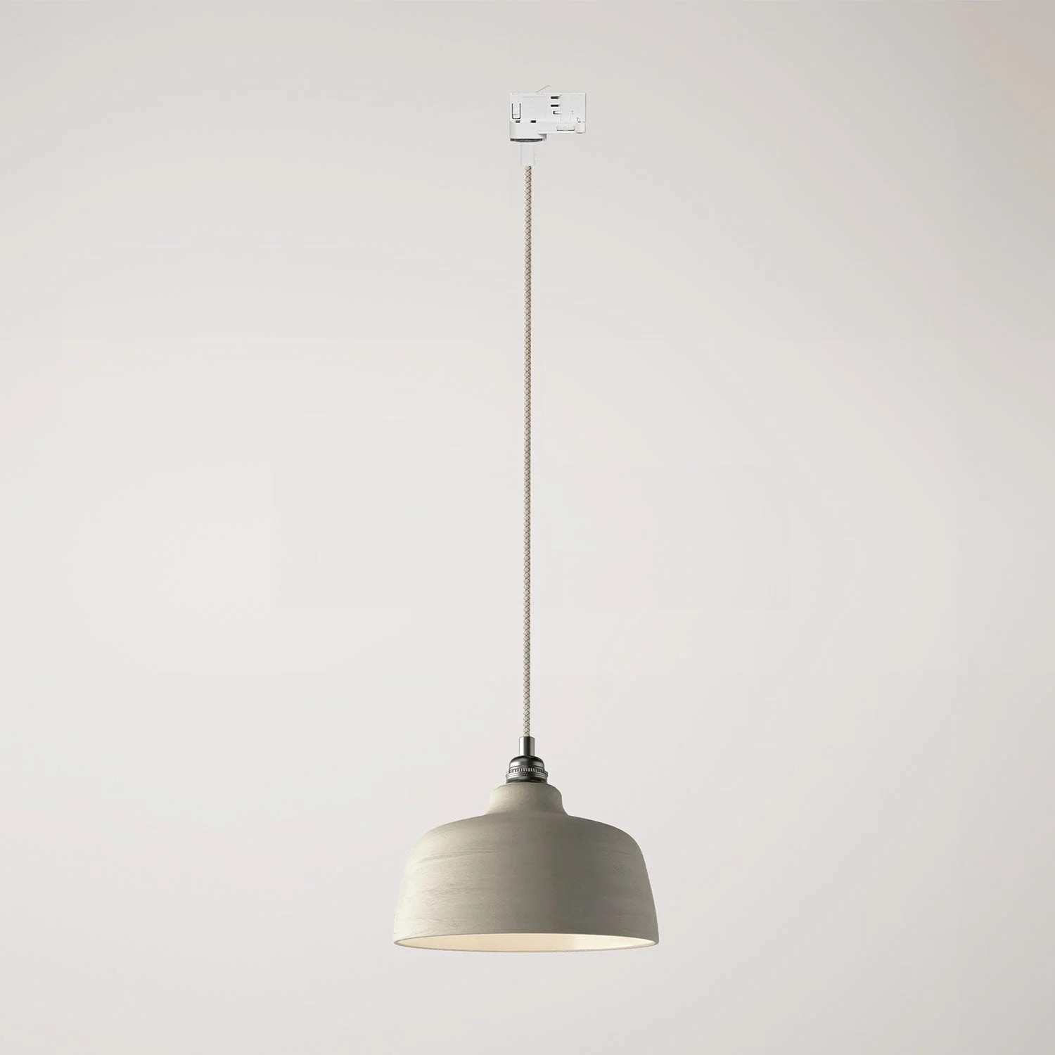 Suspension avec abat-jour Coppa et adaptateur pour rail - Taupe strié