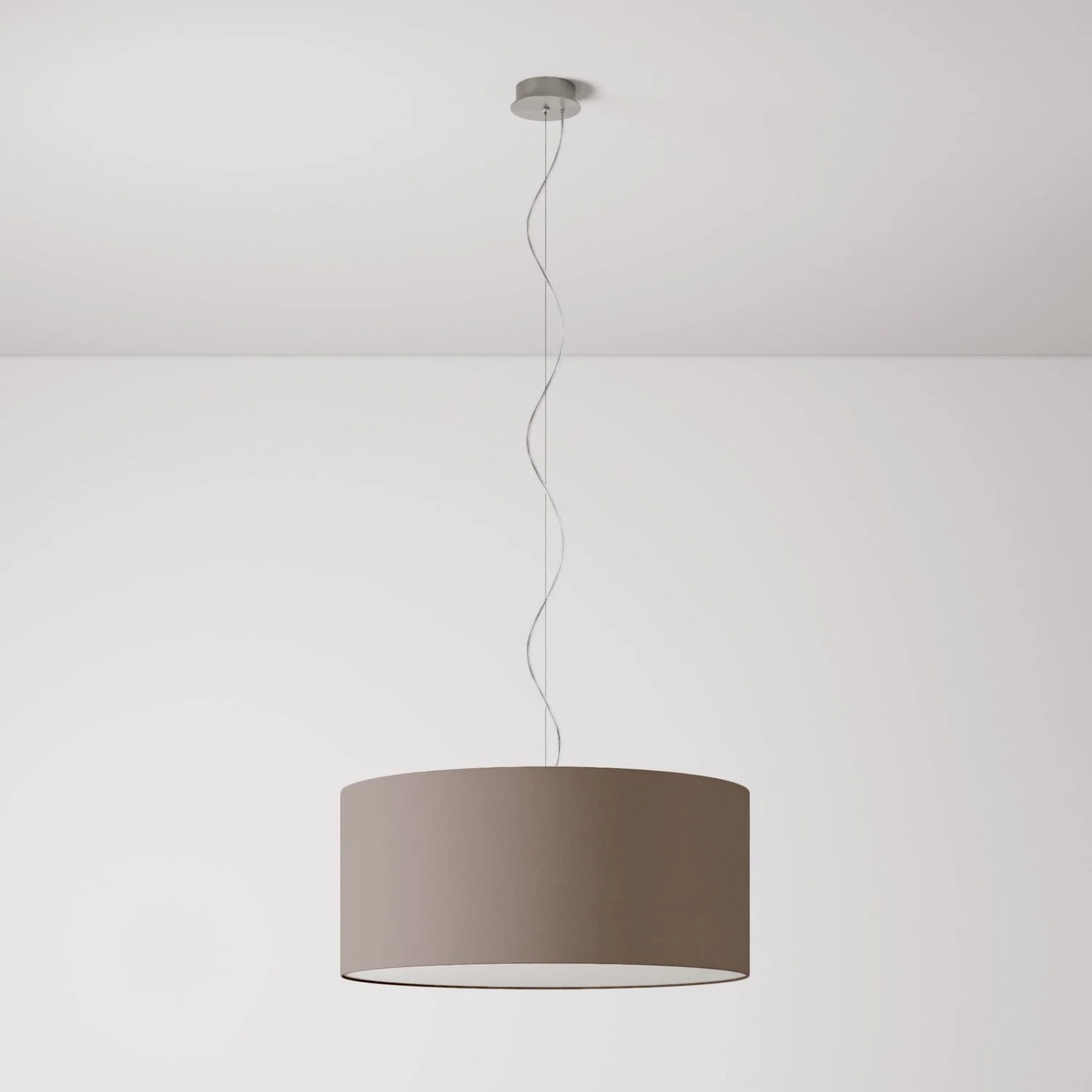 Suspension avec abat-jour en tissu Cylindre Large - Made in Italy - Arenal Cendre - Image 7