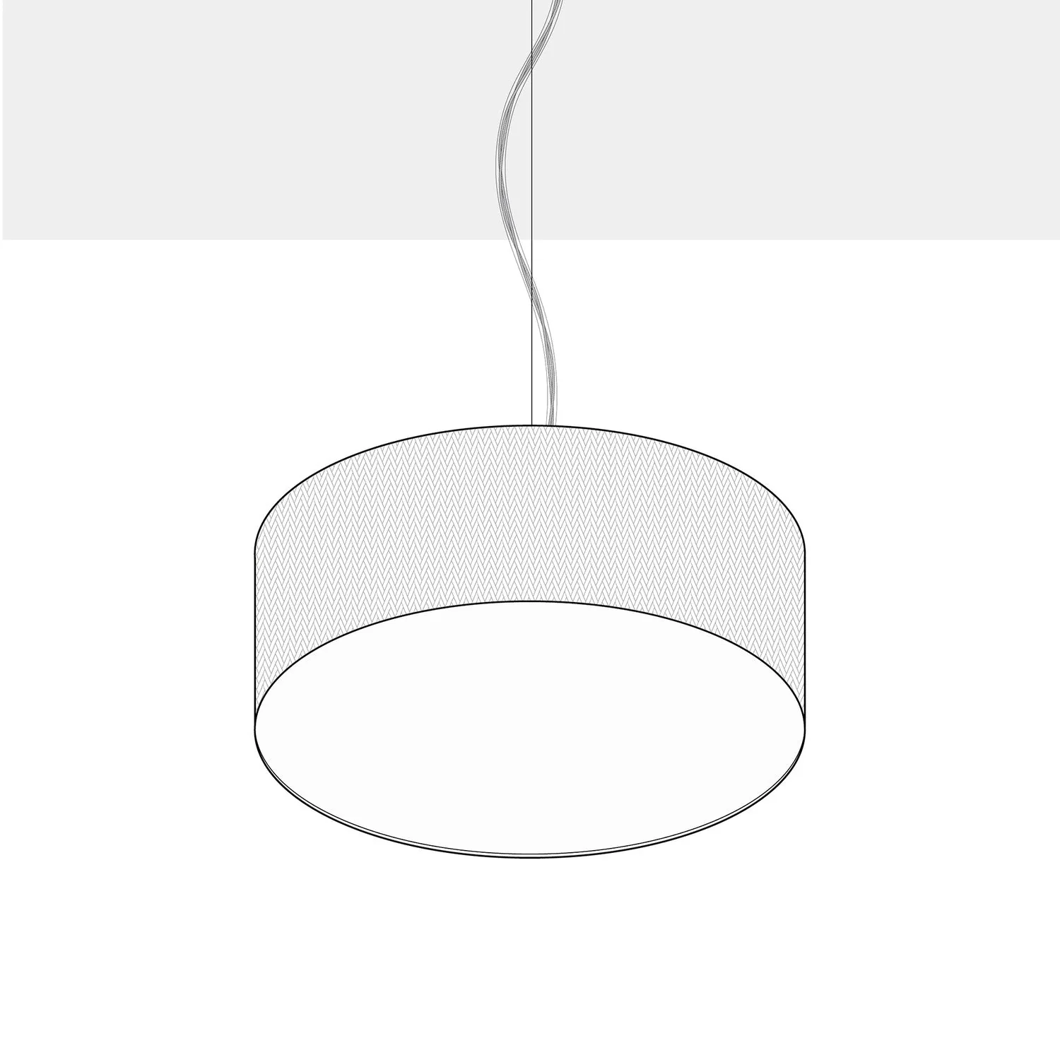 Lampe suspension avec abat-jour en tissu Cylindre Medium Arenal taupe - Fabriqué en Italie - Image 10