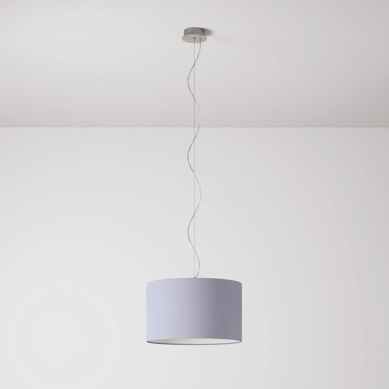 Lampe suspendue avec abat-jour en tissu Cylindre Small - Fabriqué en Italie - Toile Lilas
