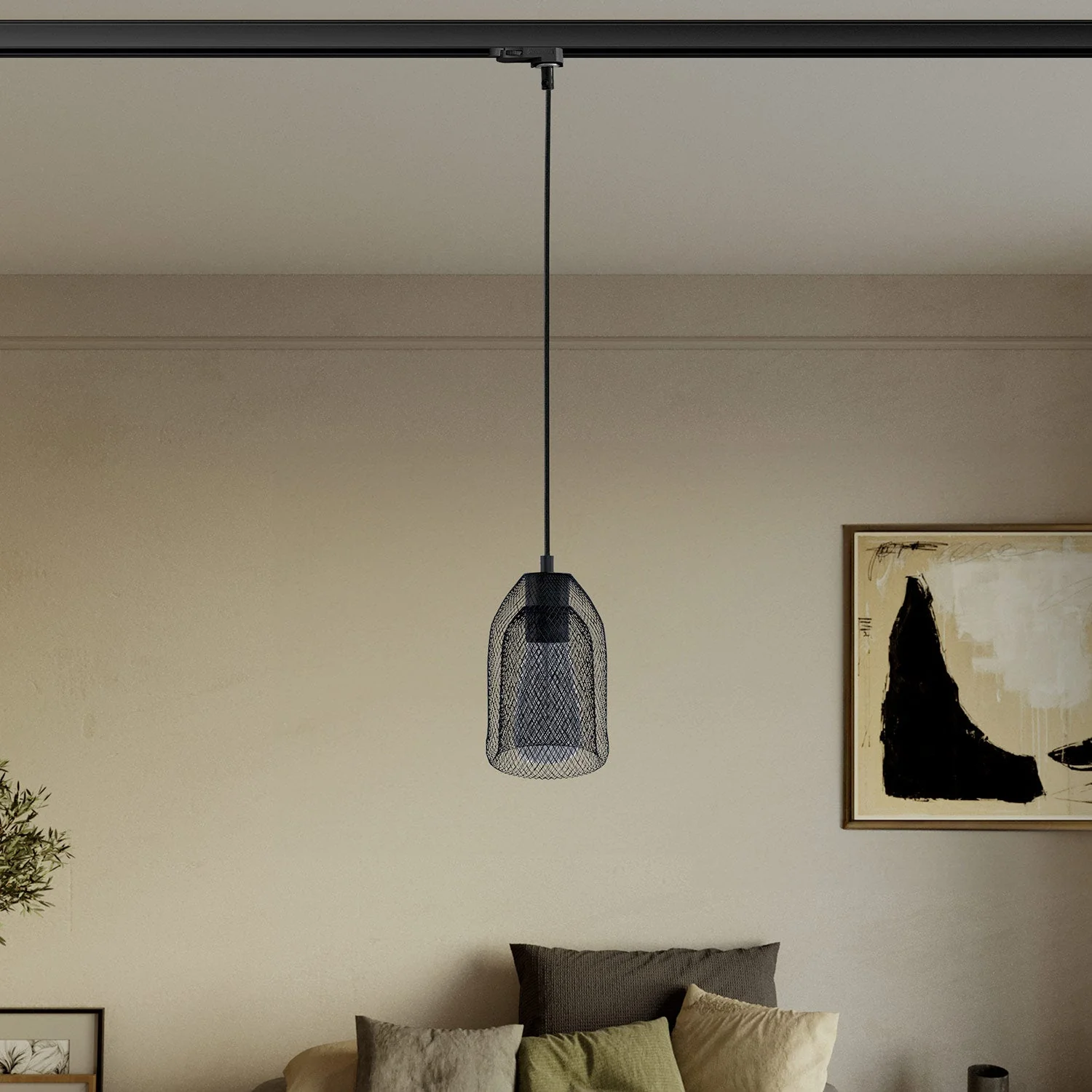 Suspension avec abat-jour Ghostbell pour rail - Noir - Image 2