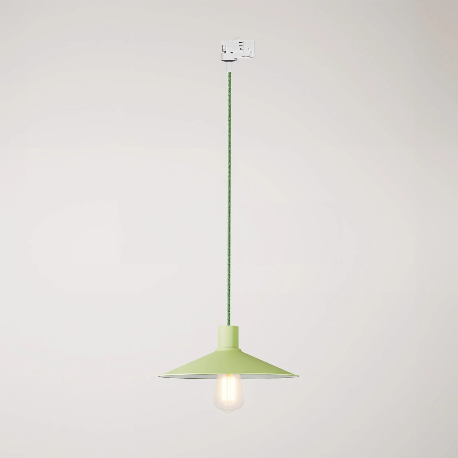 Suspension avec abat-jour Swing Pastel pour systèmes sur rails - Vert prairie