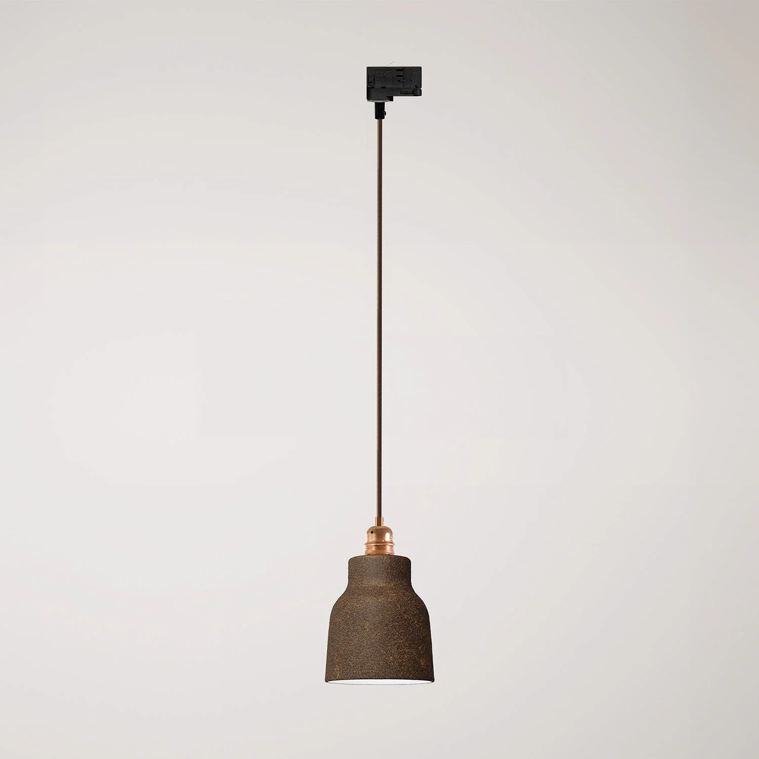 Lampe à suspension avec abat-jour Vase et adaptateur pour rails - Effet corten