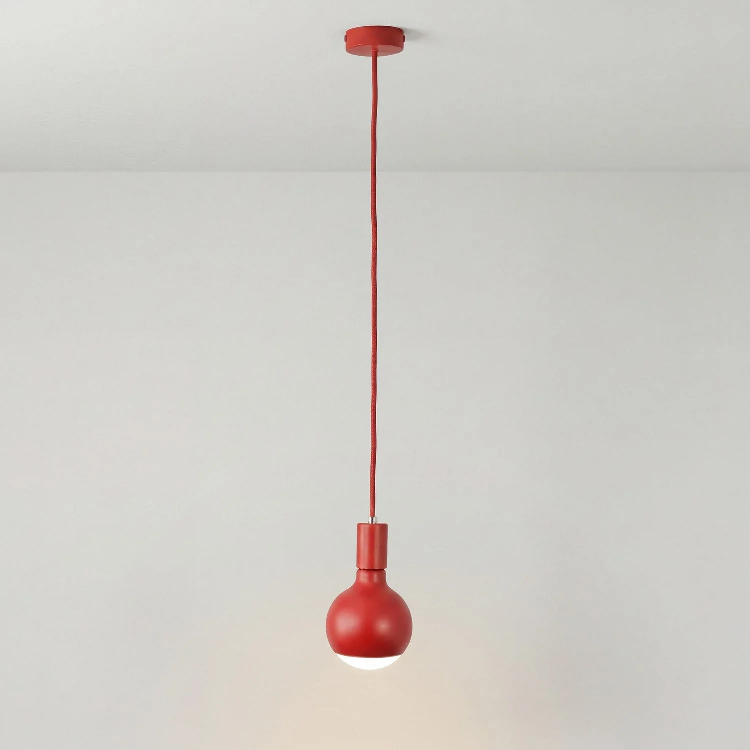 Lampe à suspension Filotto Metallico avec ampoule Lucia - Rouge