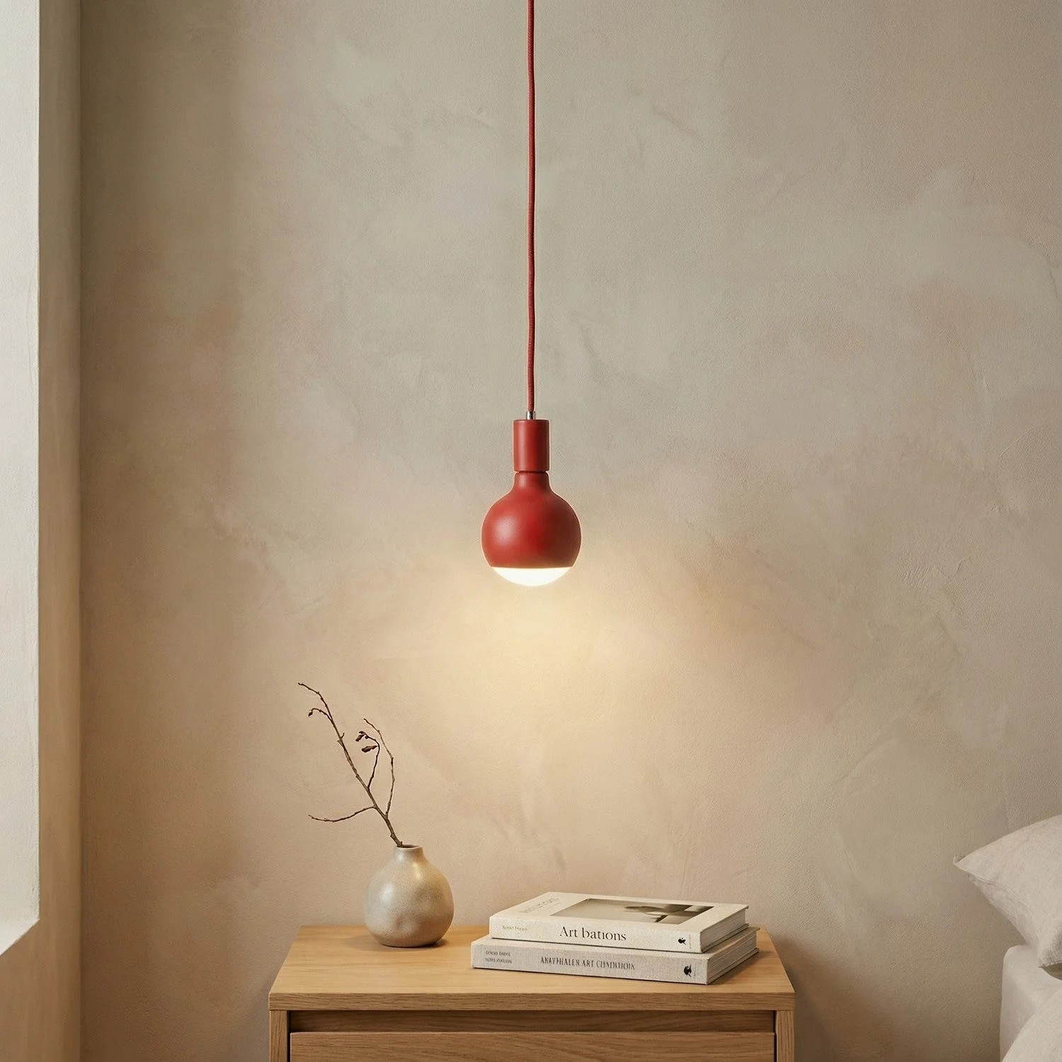 Lampe à suspension Filotto Metallico avec ampoule Lucia - Rouge - Image 2