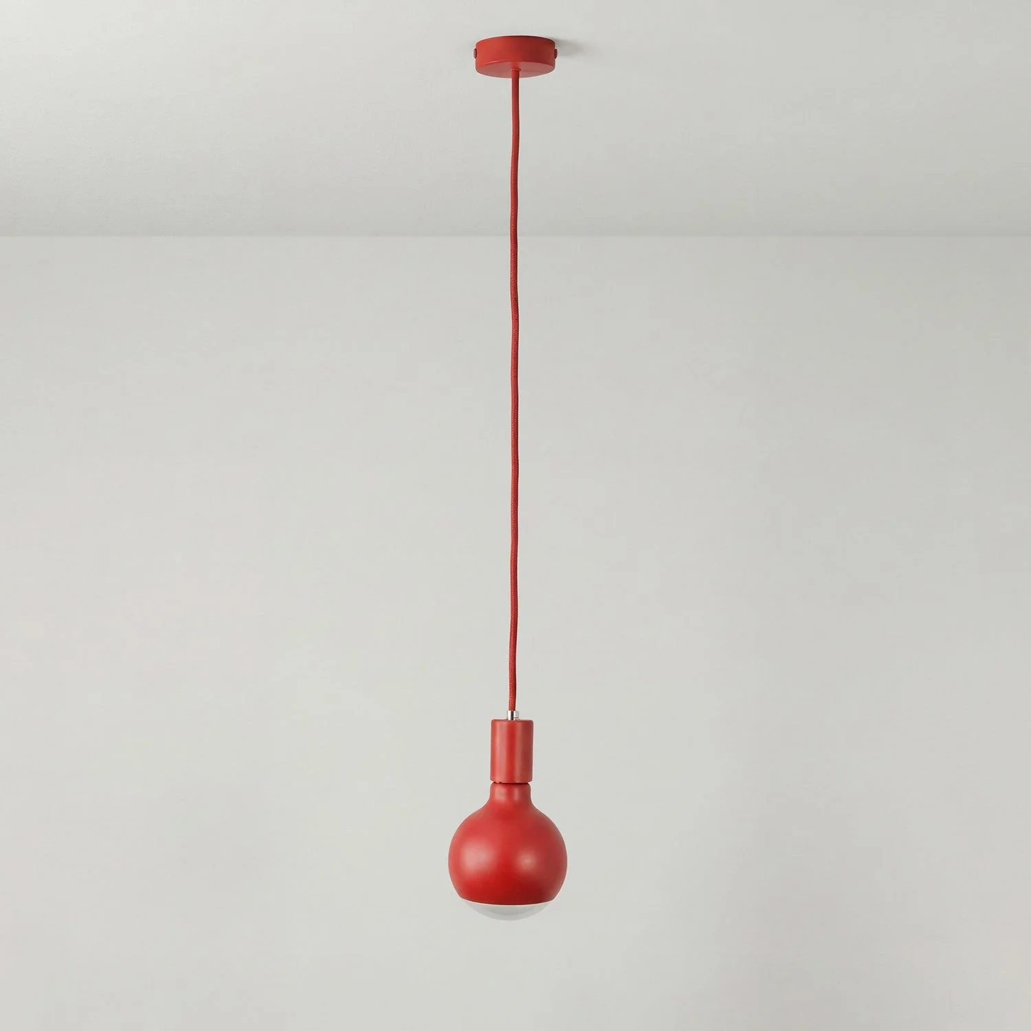 Lampe à suspension Filotto Metallico avec ampoule Lucia - Rouge - Image 3