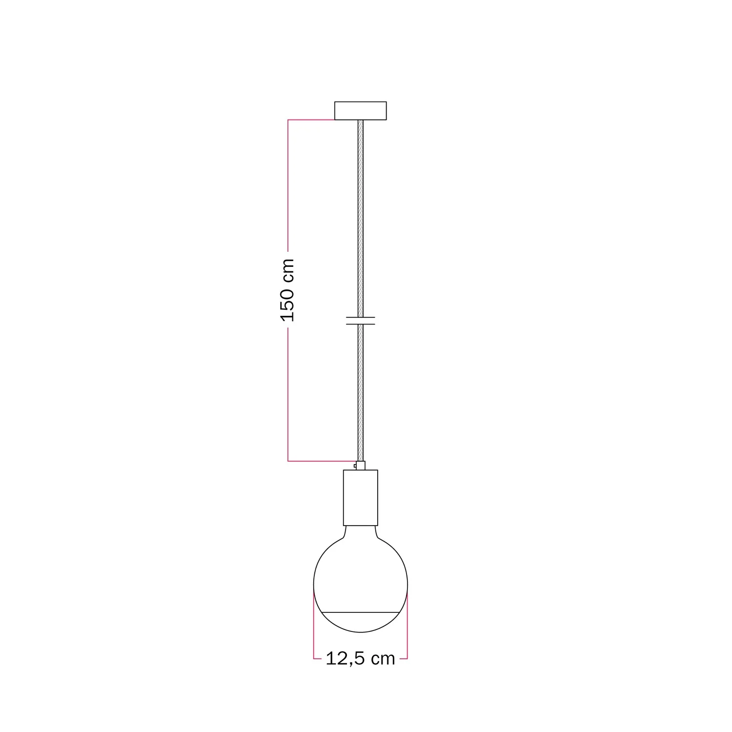Lampe à suspension Filotto Metallico avec ampoule Lucia - Vert - Image 4