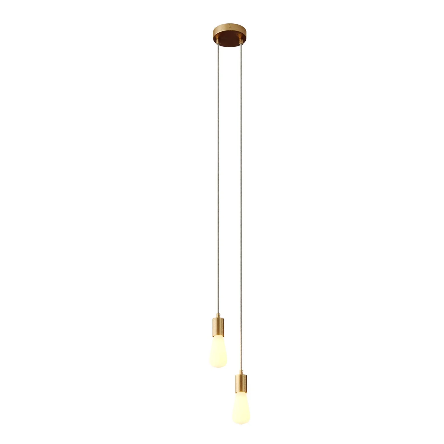 Lampe suspendue multiple à 2 descentes avec finitions en métal - Bronze satiné