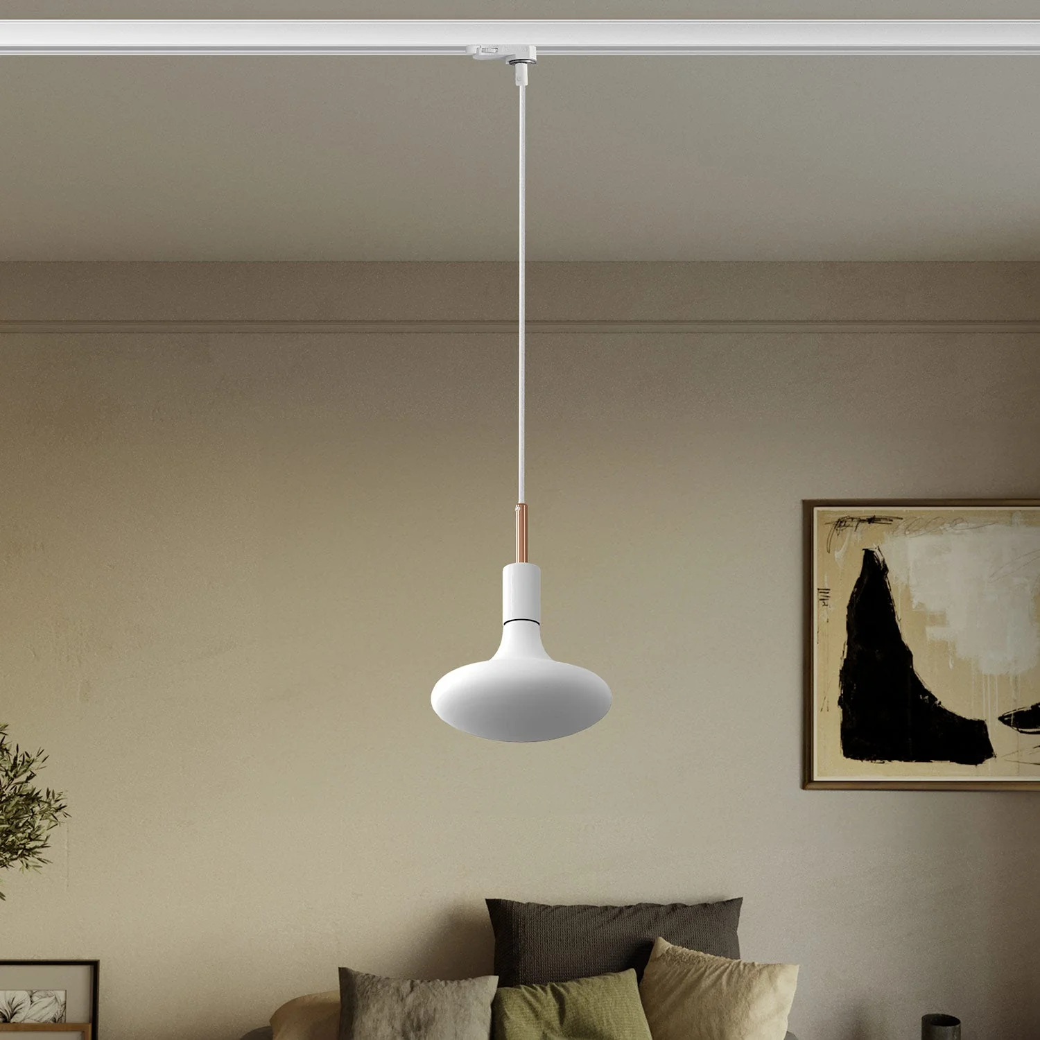 Suspension pour rail avec serre-câble de 7 cm - Blanc - Image 2