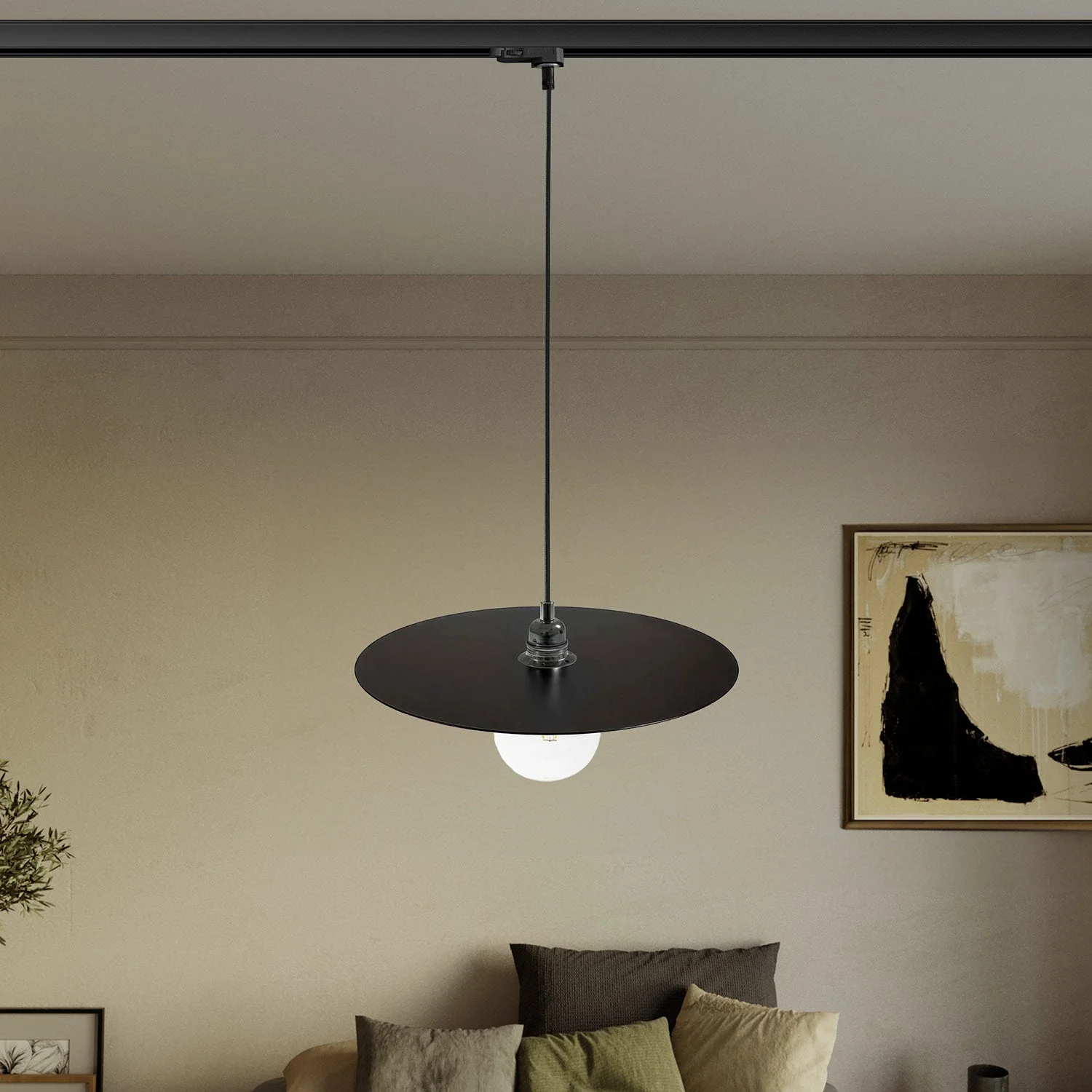 Suspension pour rails avec abat-jour XL Ellepi - Noir - Image 2