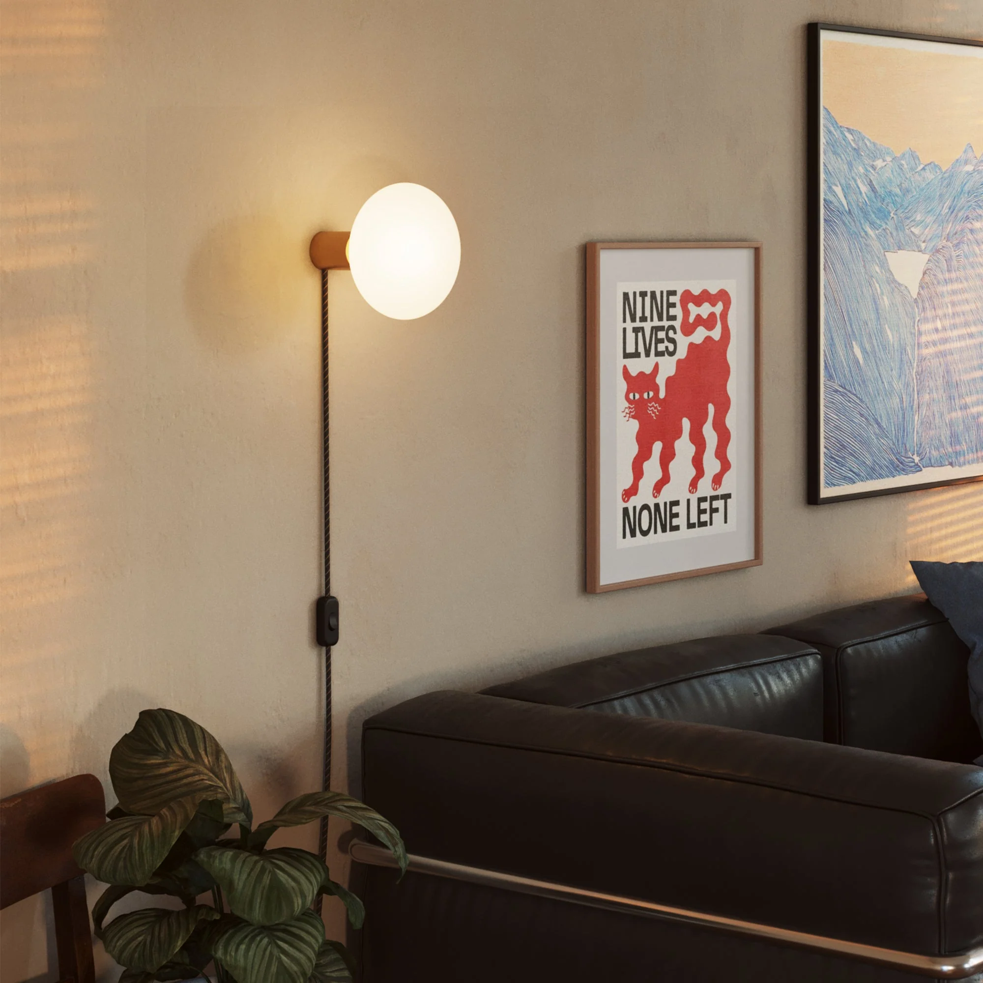 Lampe avec Fiche avec finition métallique et ampoule LED Ellipse effet porcelaine - Bronze satiné - Image 2