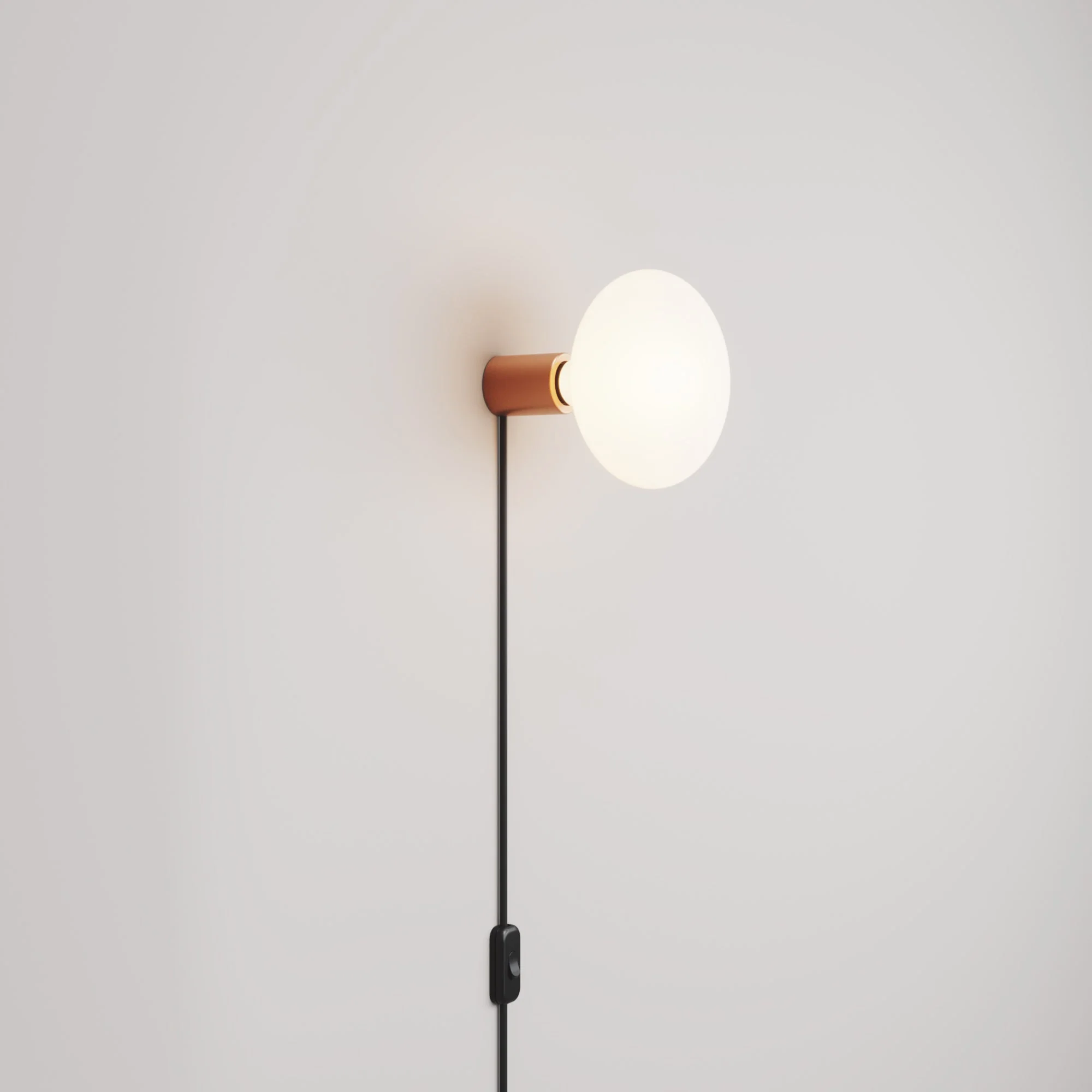 Lampe avec Fiche avec finition métallique et Ampoule LED Ellipse effet porcelaine - Cuivre satiné
