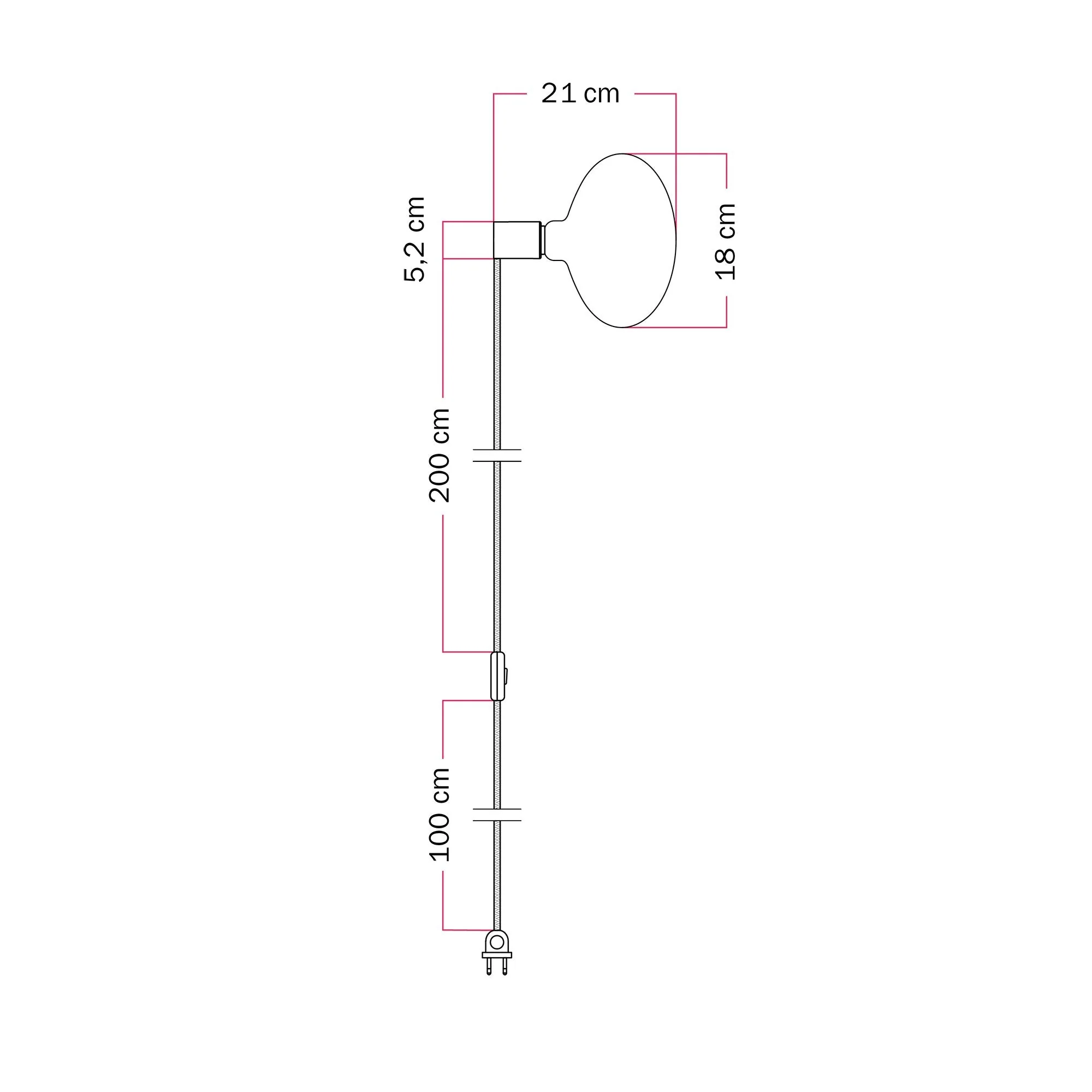 Lampe avec Fiche avec finition métallique et Ampoule LED Ellipse effet porcelaine - Titane satiné - Image 5