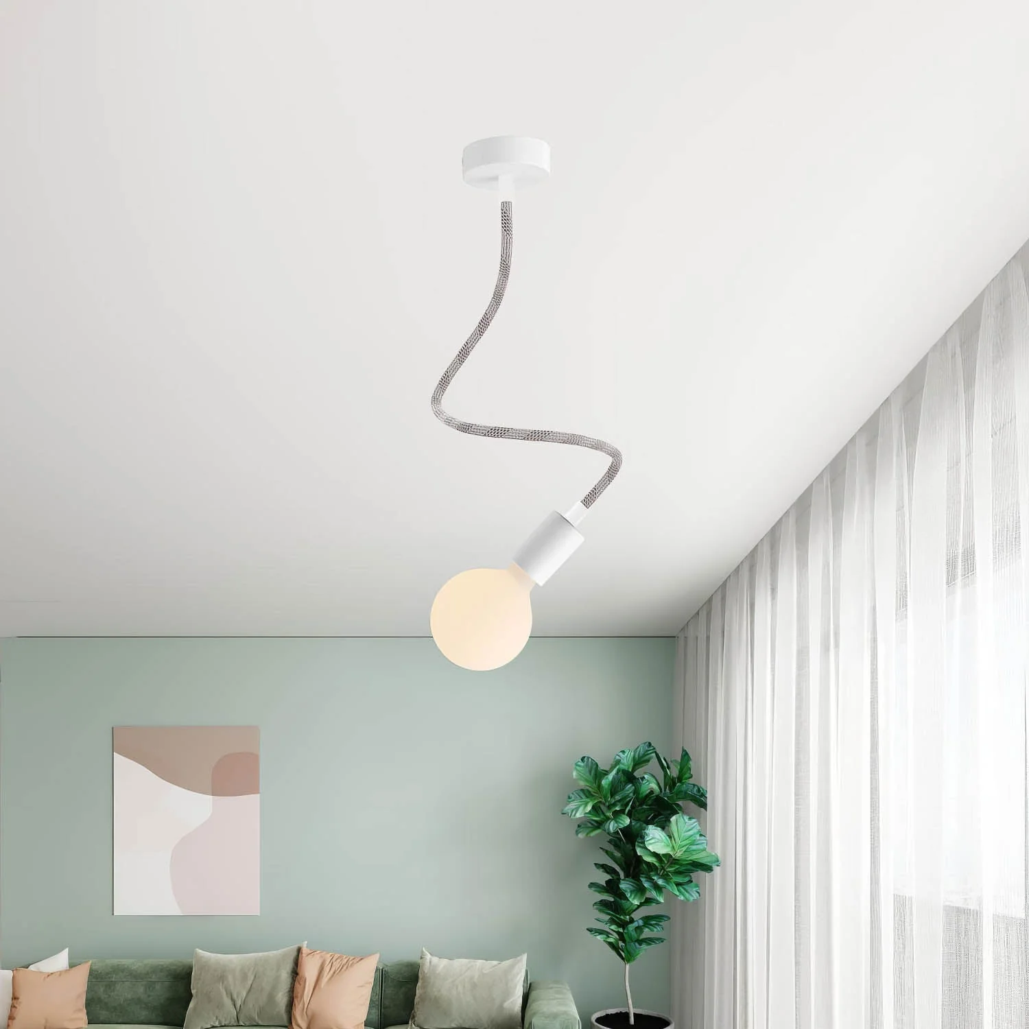 Lampe Creative Flex 60 cm pour mur ou plafond - Blanc mat - Image 2