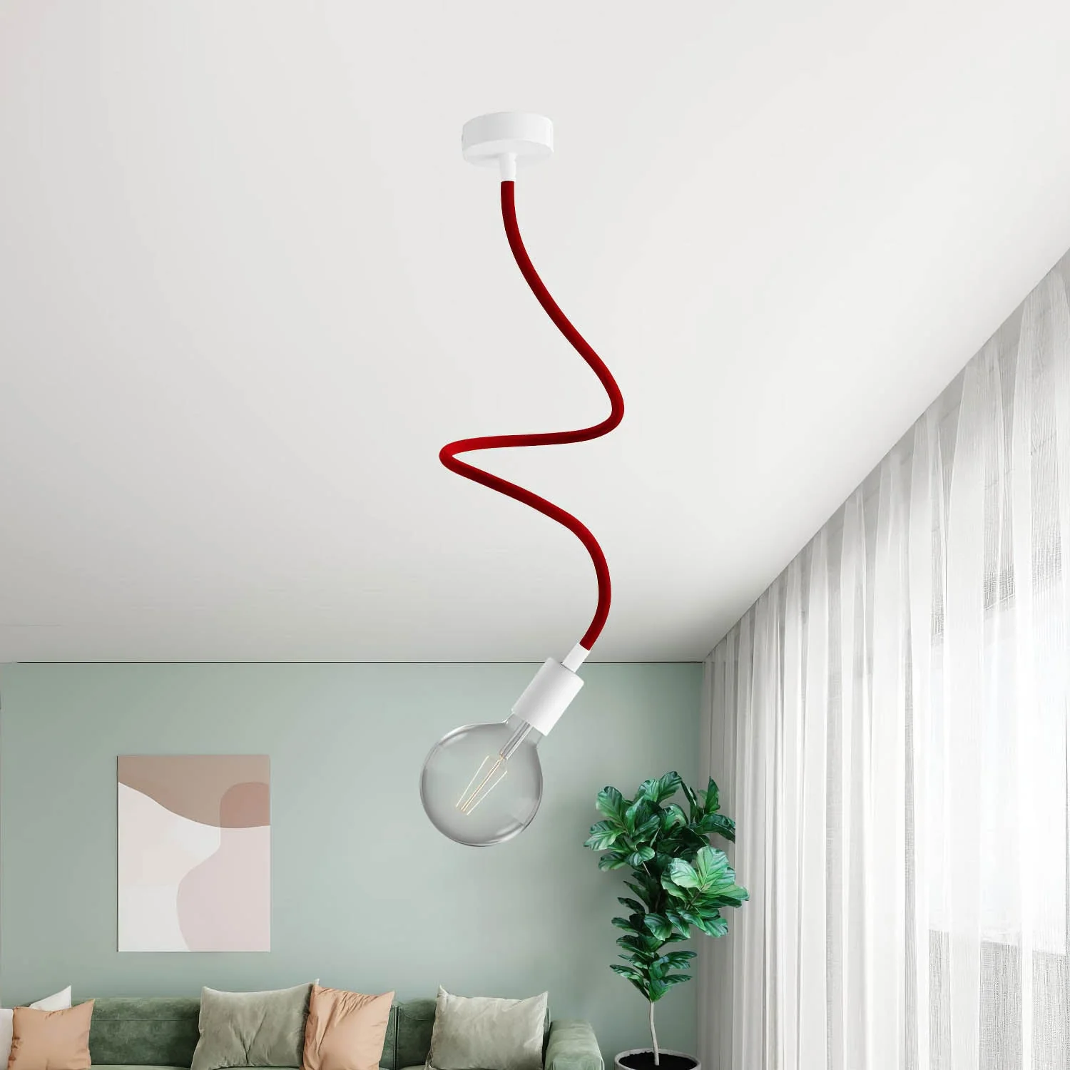 Lampe Creative Flex 90 cm de plafond - Blanc mat - Image 2