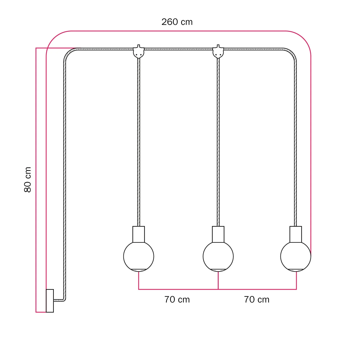 Lampe d’extérieur Modulair IP65 à 3 descentes avec abat-jour incassables Unbreak-a-Ball - Blanc - Image 5