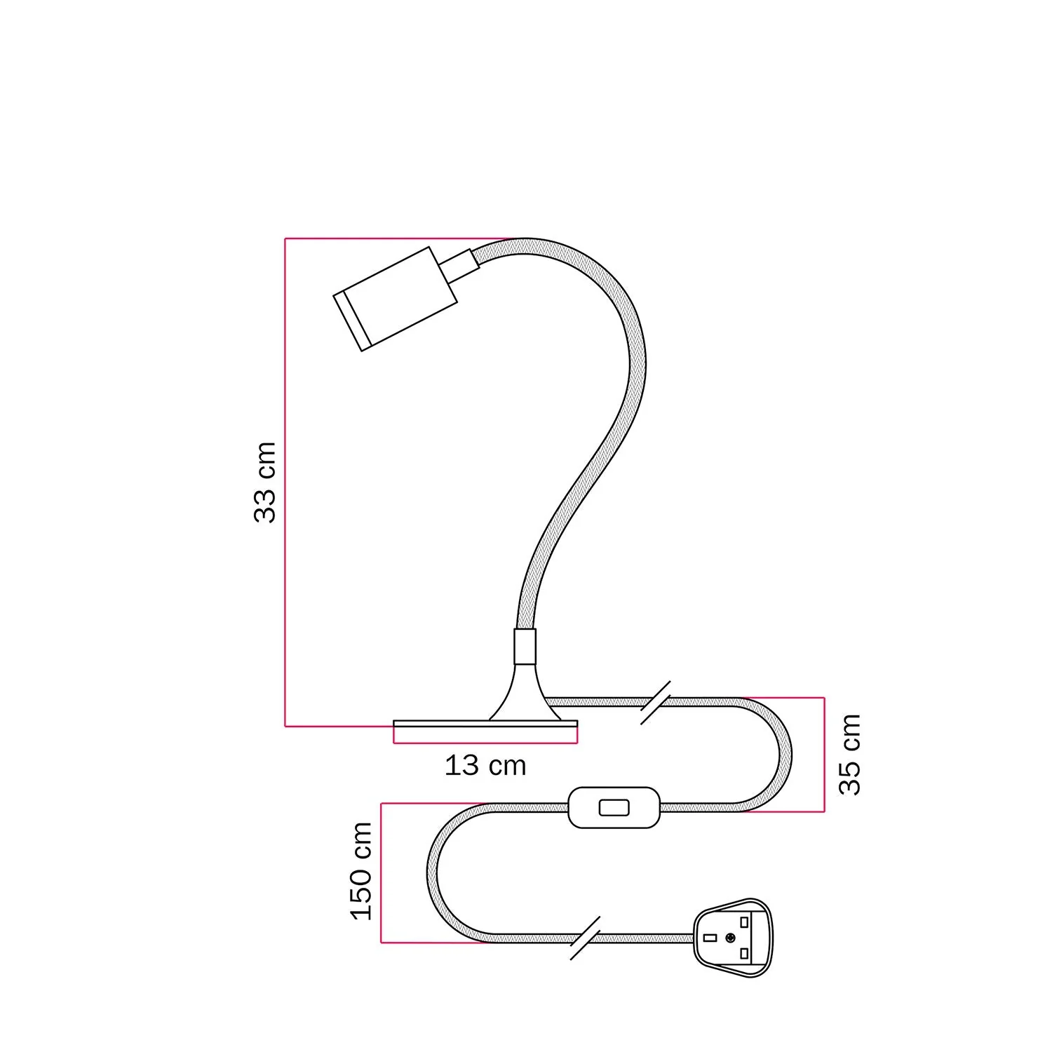 Lampe de bureau MAG-Y avec Flex, base métallique ovale, lumière spot et fiche UK - Blanc mat - Image 6