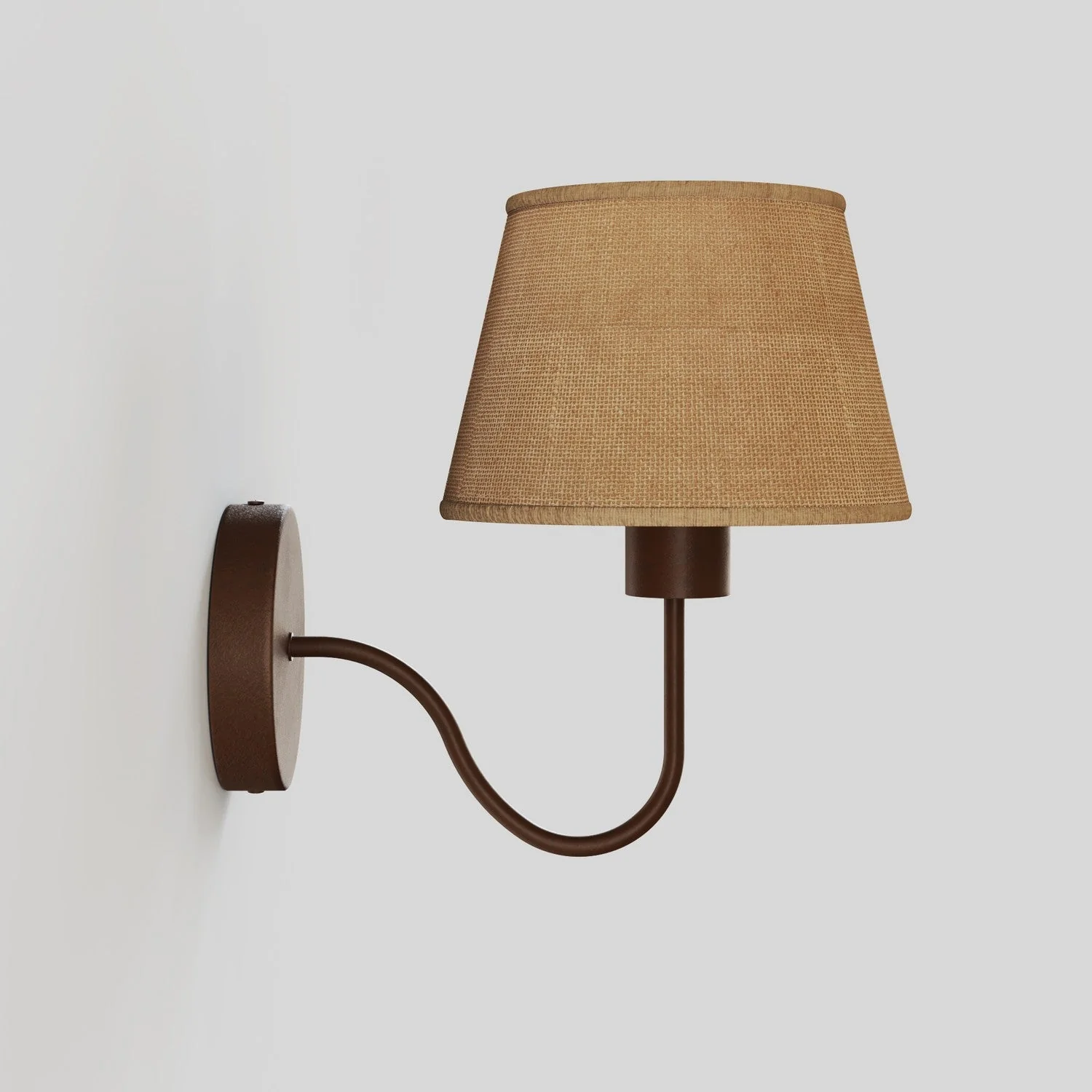 Applique Fermaluce avec extension en S et Abat-jour Impero - Jute naturelle