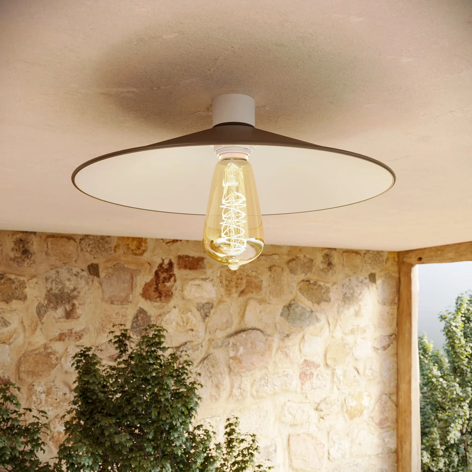 Lampe de plafond blanche avec abat-jour en métal Swing - Étanche IP44 - IO - Image 3