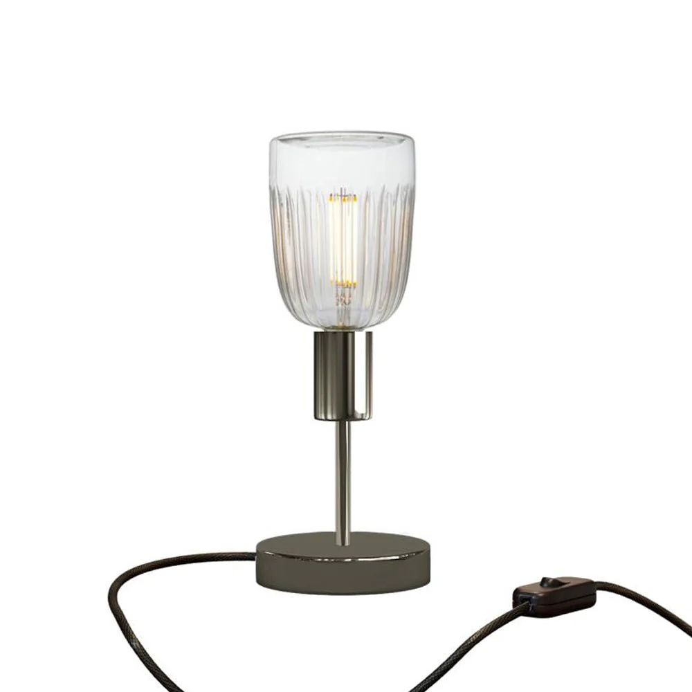Lampe de table Alzaluce Tiche en métal et fiche UK - Noir perle