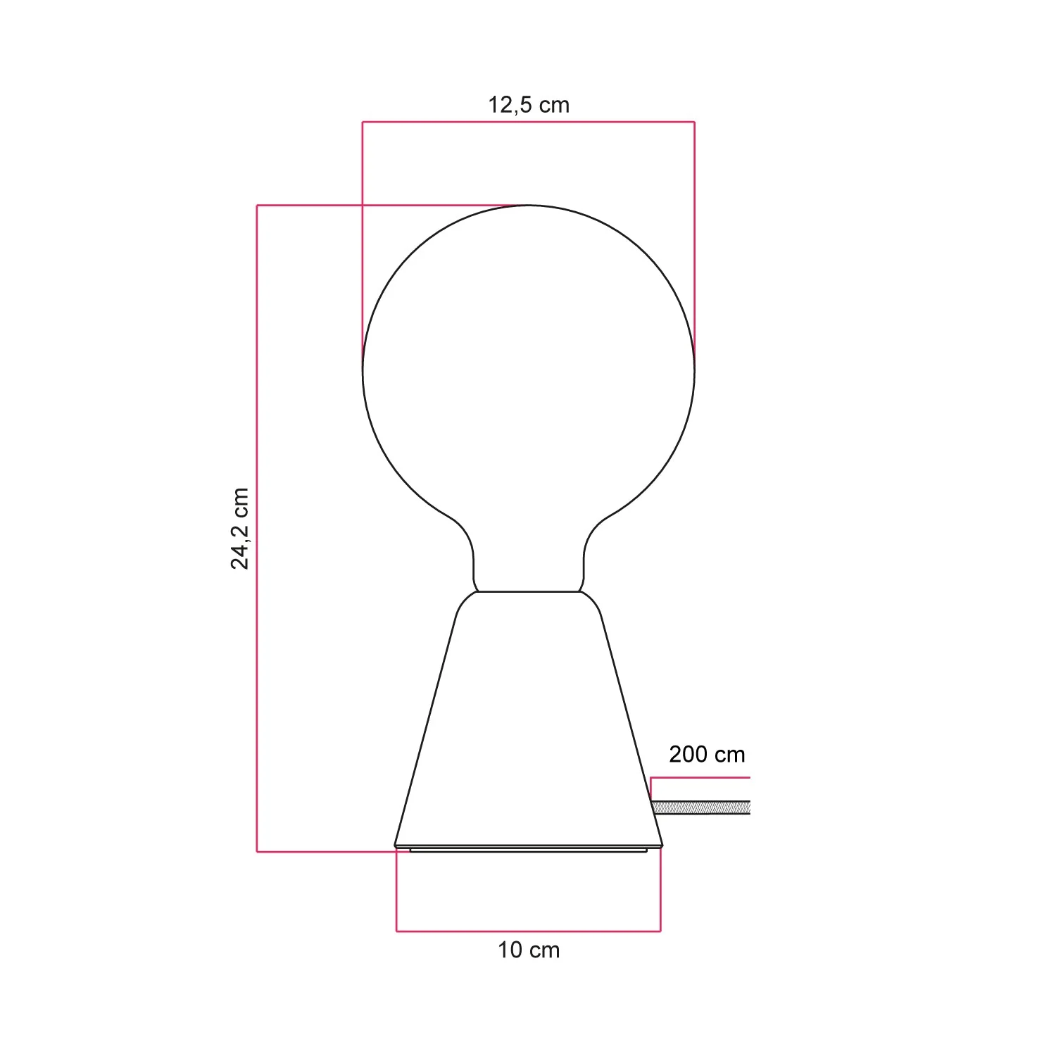 Lampe de table avec base en aulne, ampoule transparente, câble RM01 et fiche UK - Image 6